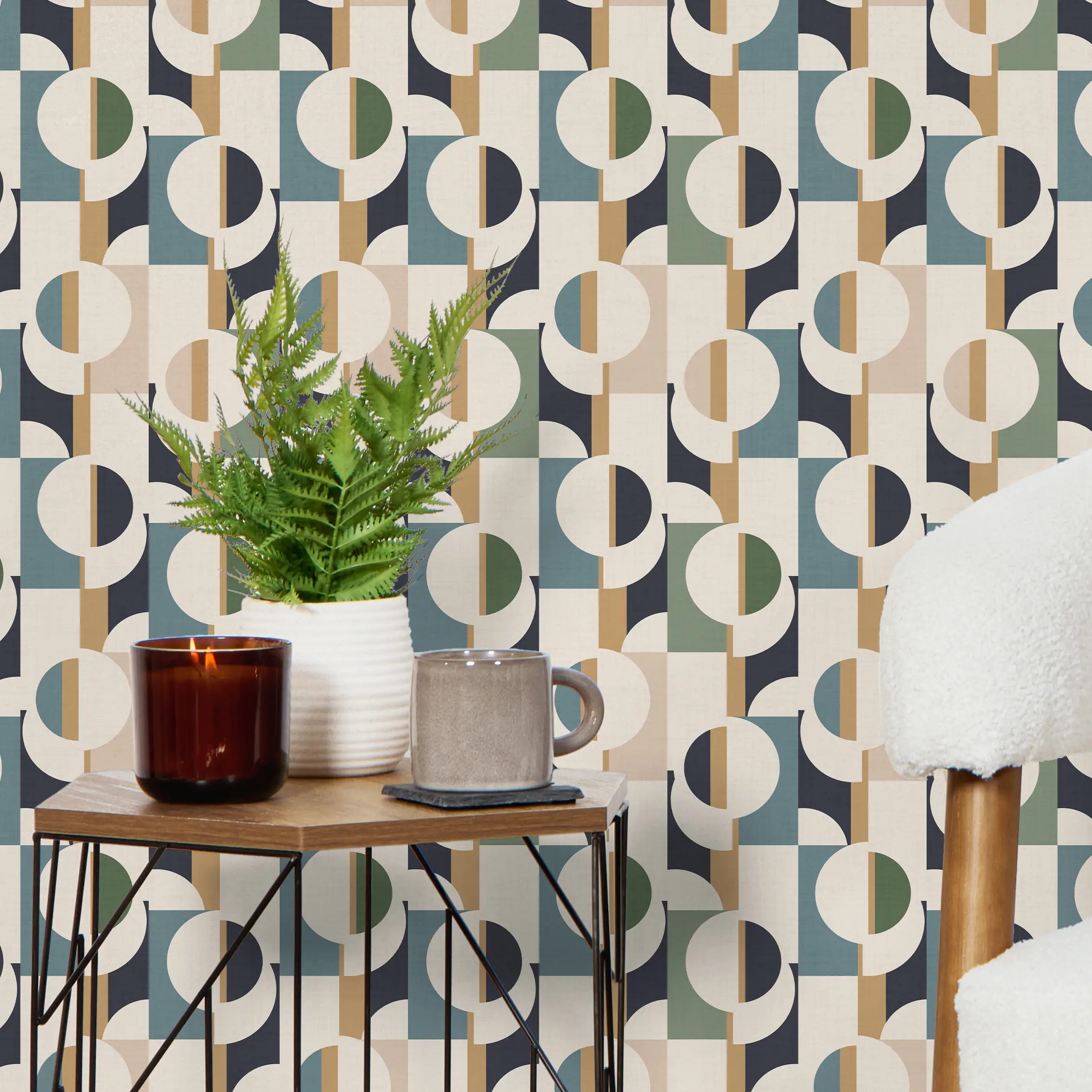 Abstract Circles Wallpaper in Cool Tones - Image 2