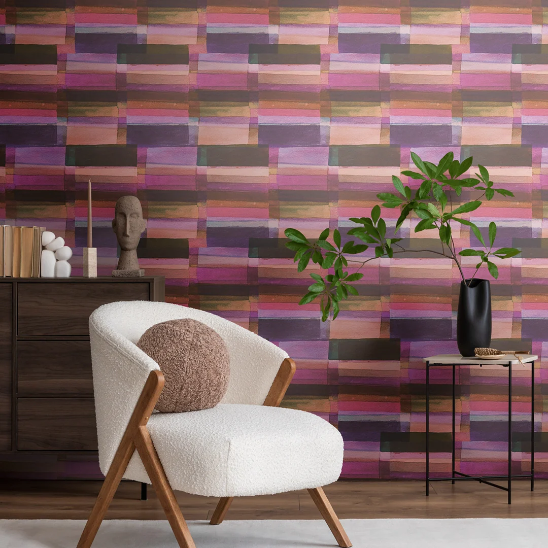 Abstract Visions Wallpaper in Purple Hues - Image 2