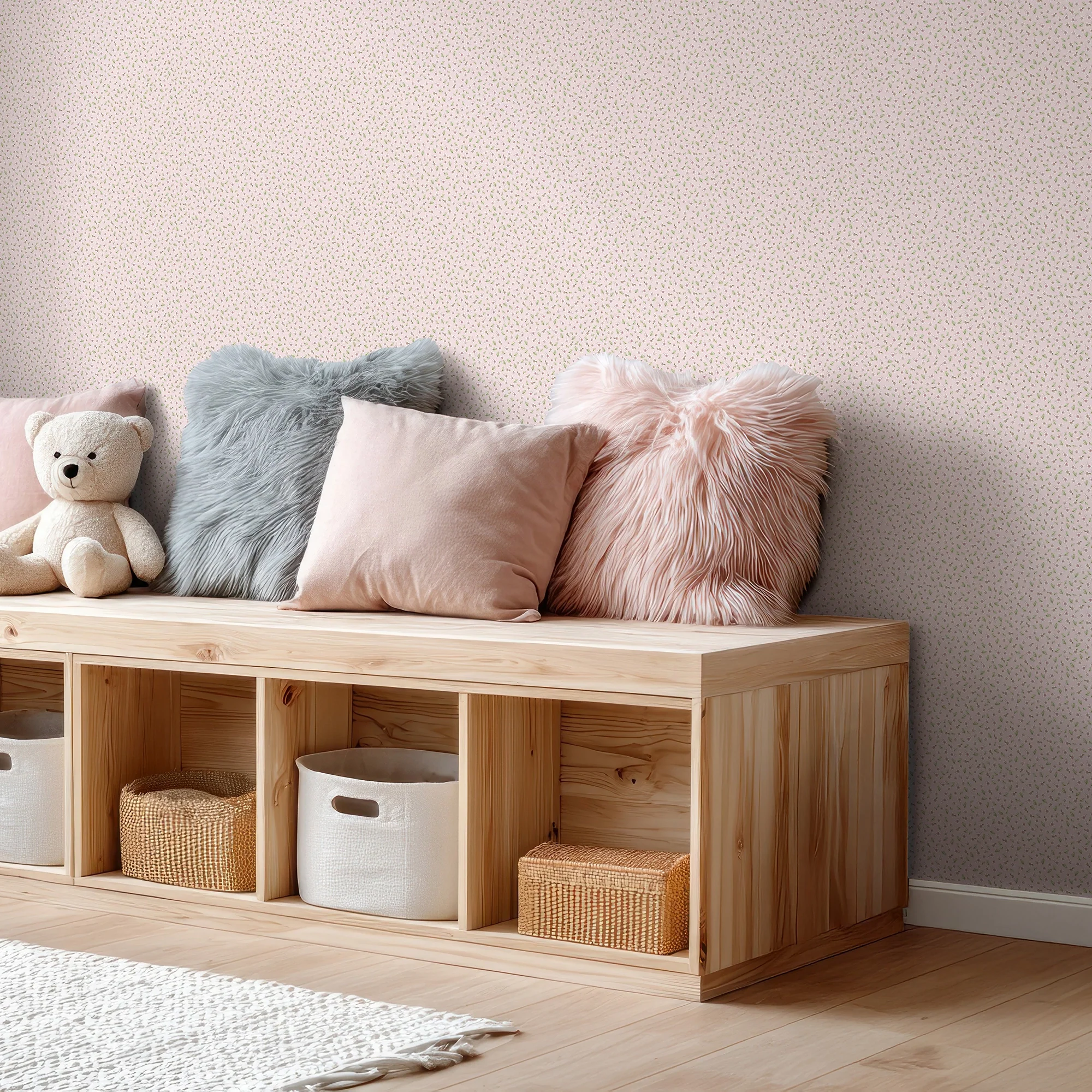 Apple Blossom Wallpaper in Soft Pink - Image 2
