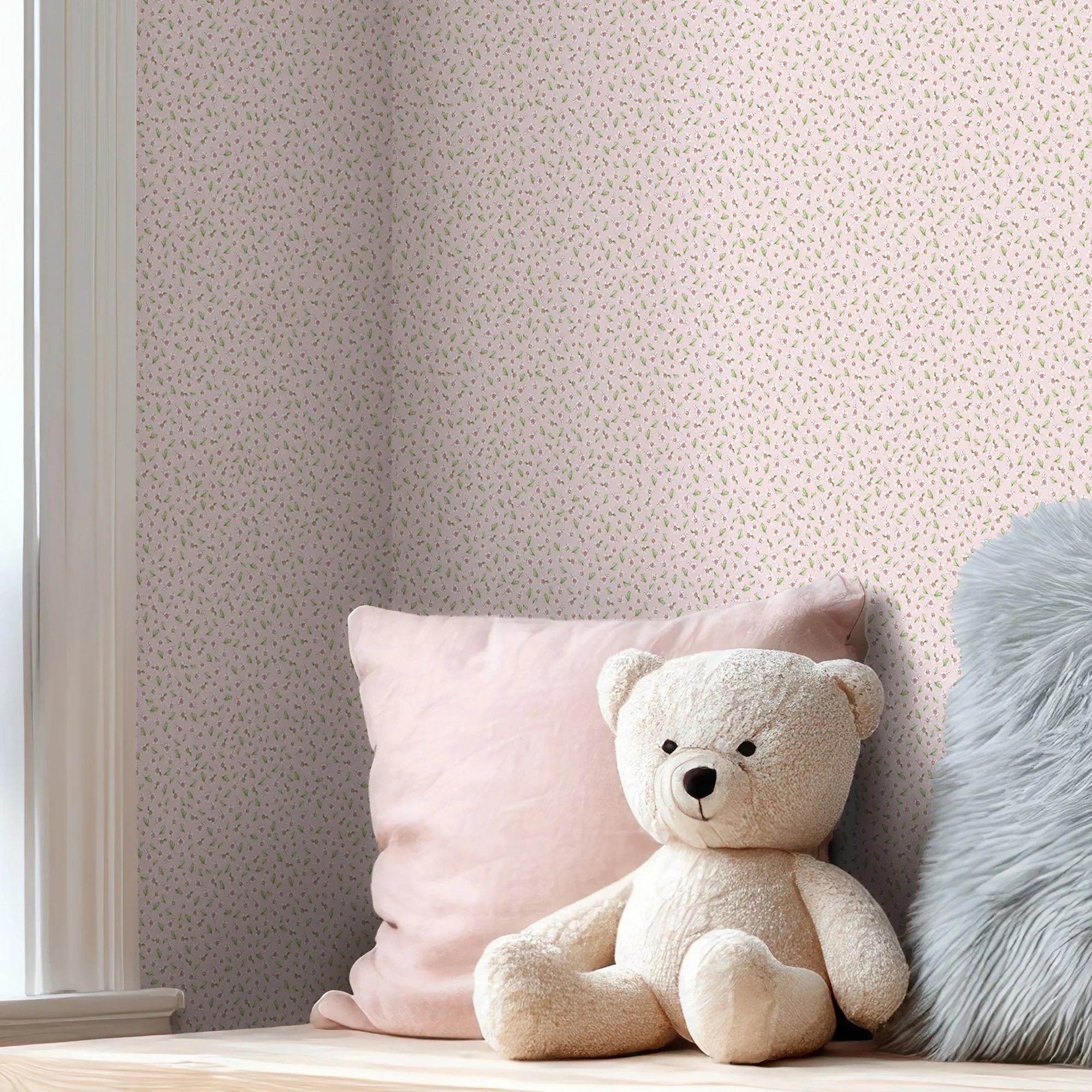 Apple Blossom Wallpaper in Soft Pink - Image 3