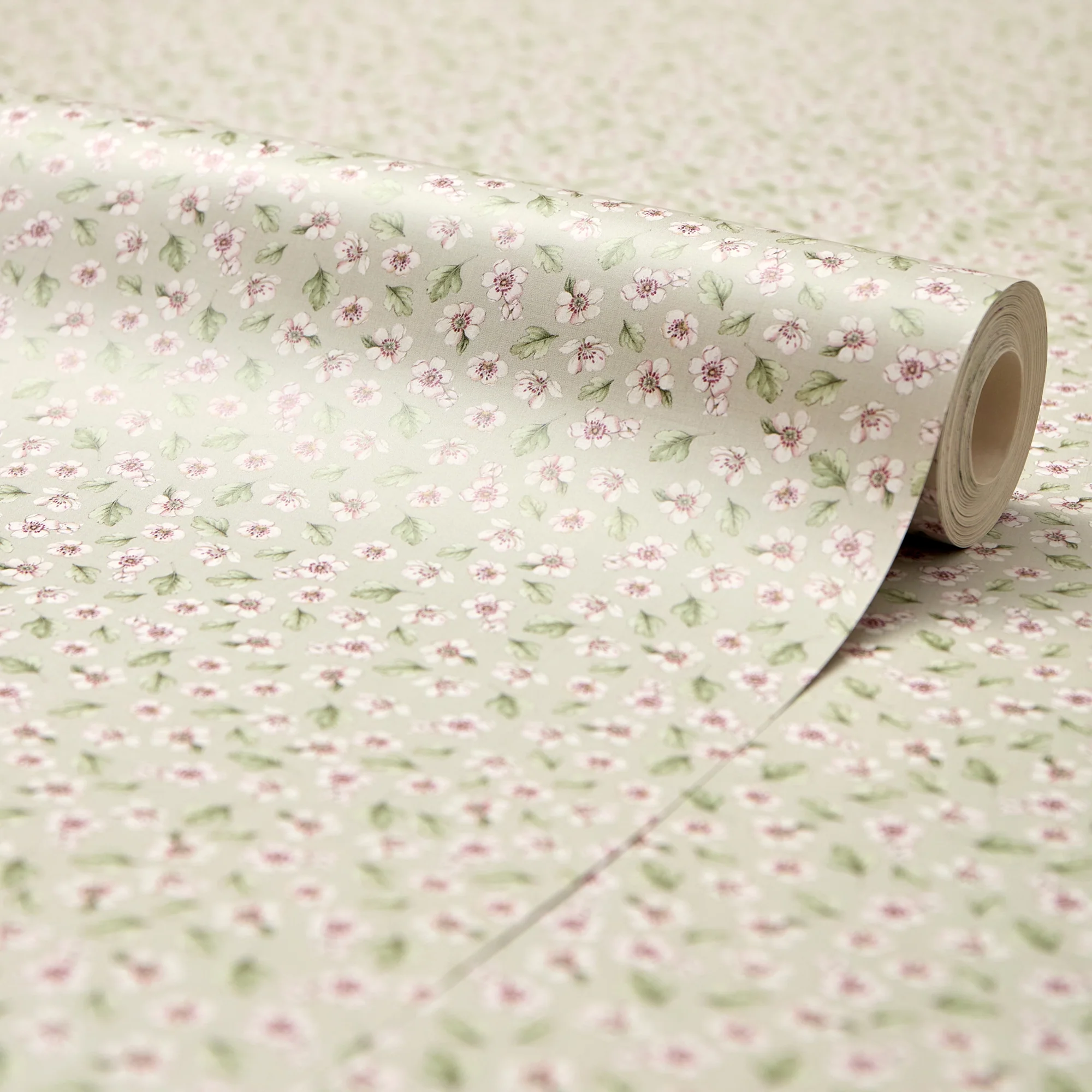 Apple Blossom Wallpaper in Soft Sage - Image 4