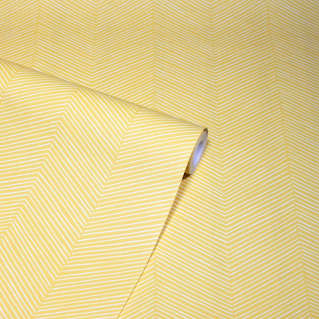 Arrow Weave Wallpaper in Ochre - Image 3
