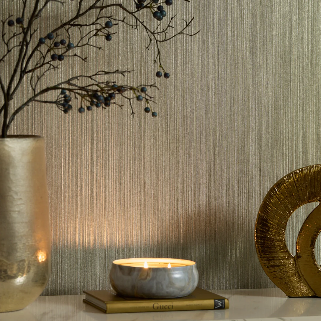 Aurous Metallic Wallpaper in Gold and Silver - Image 2