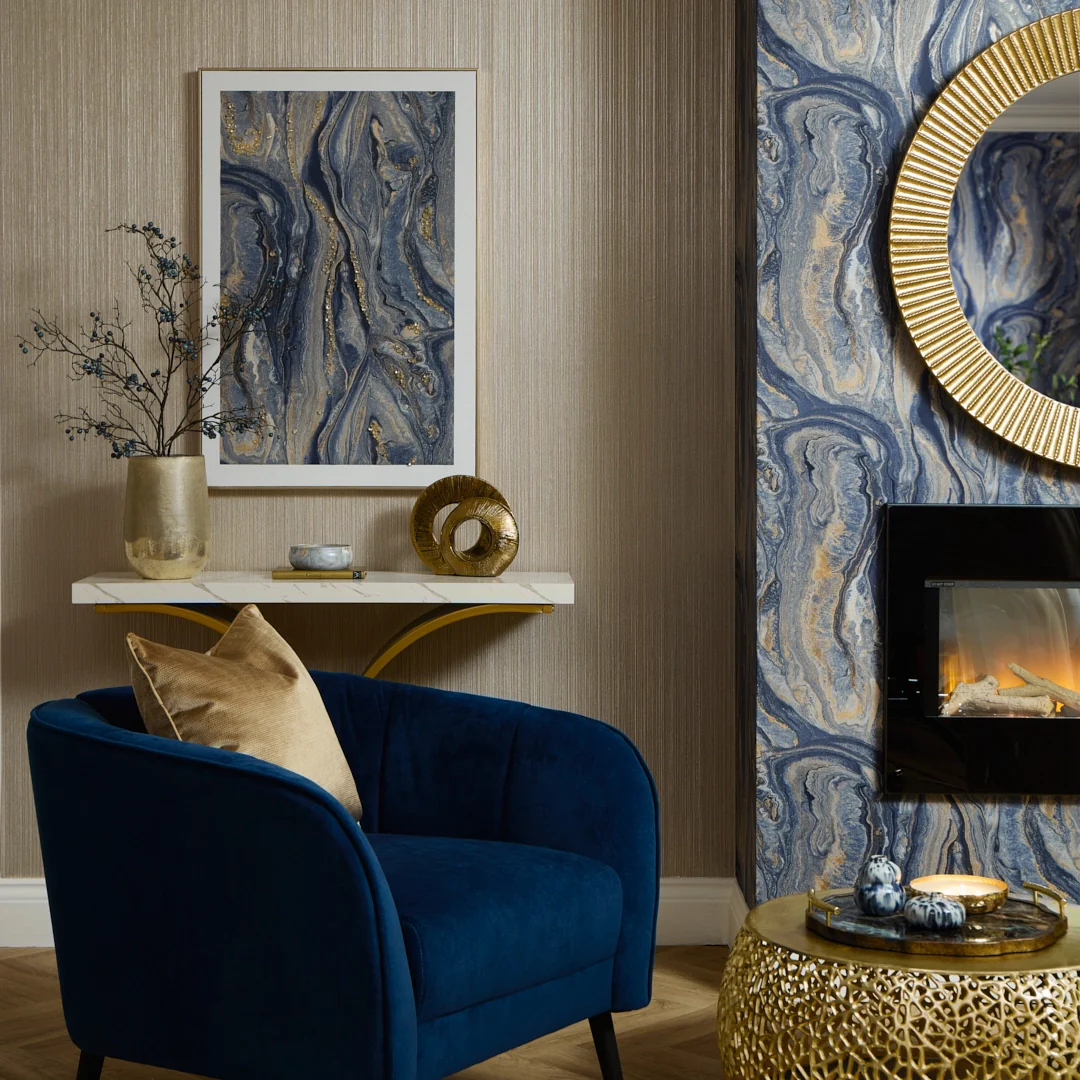 Aurous Metallic Wallpaper in Gold and Silver - Image 3