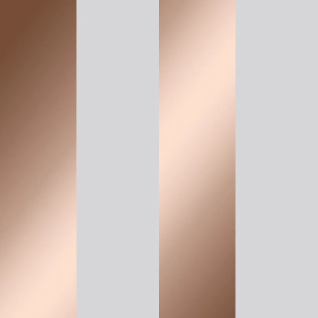 Ava Stripe Wallpaper in Grey and Copper