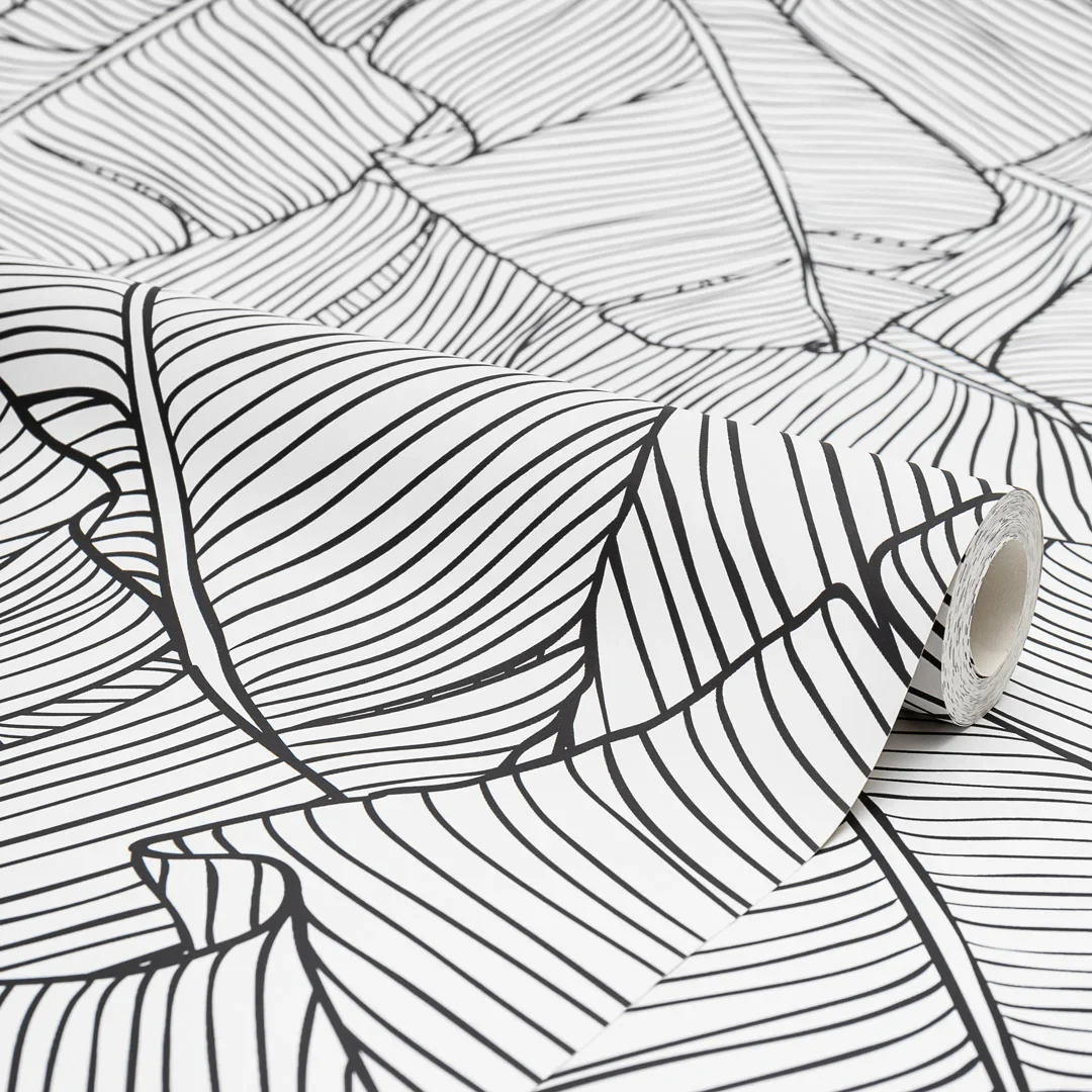 Banana Leaf Wallpaper in Mono - Image 4