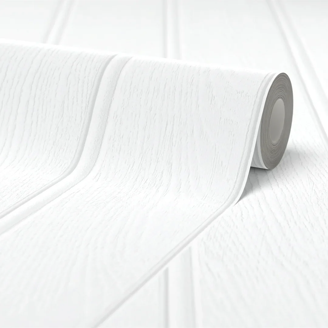 Beadboard Panel Wallpaper in Ivory Cream - Image 4