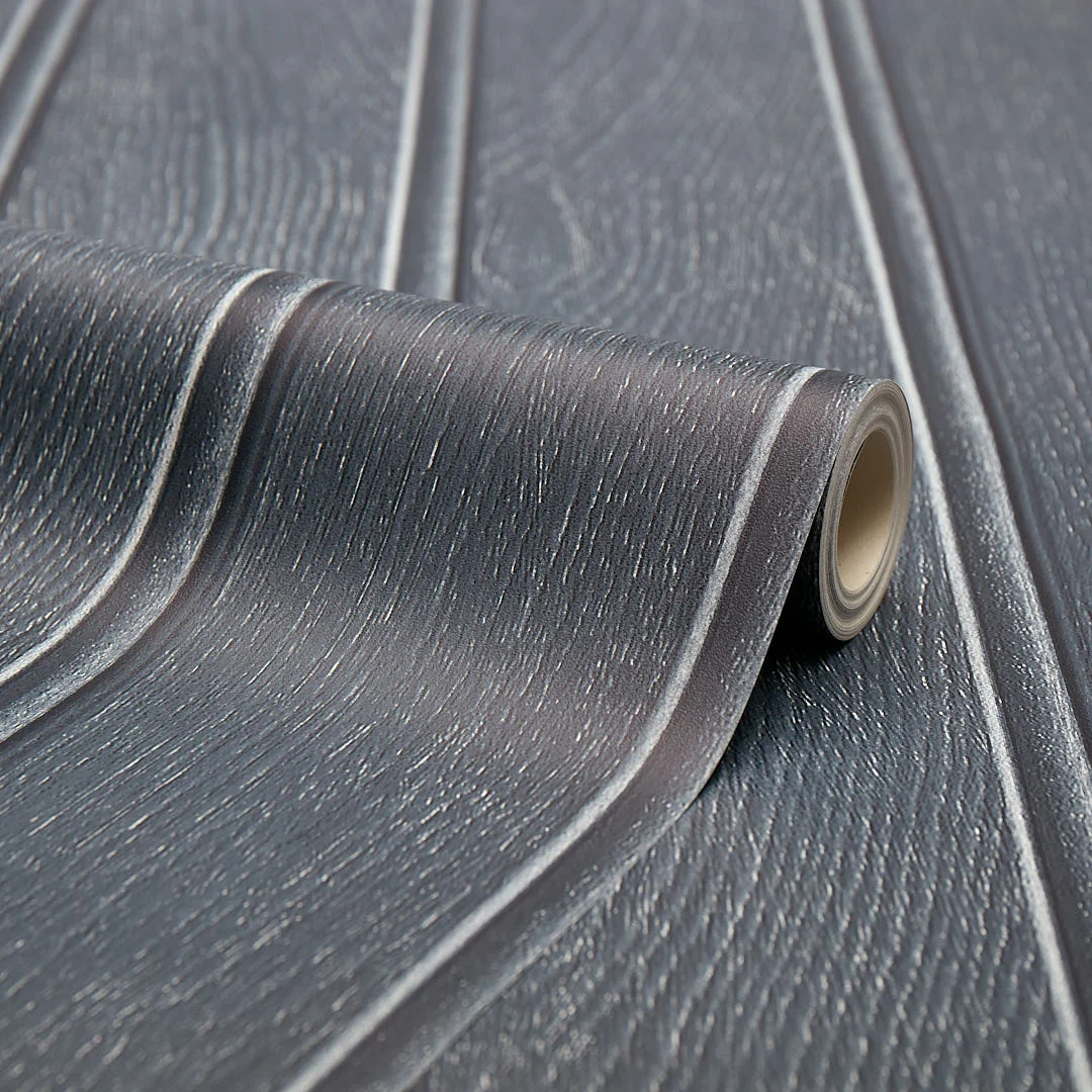 Beadboard Panel Wallpaper in Navy Blue - Image 4