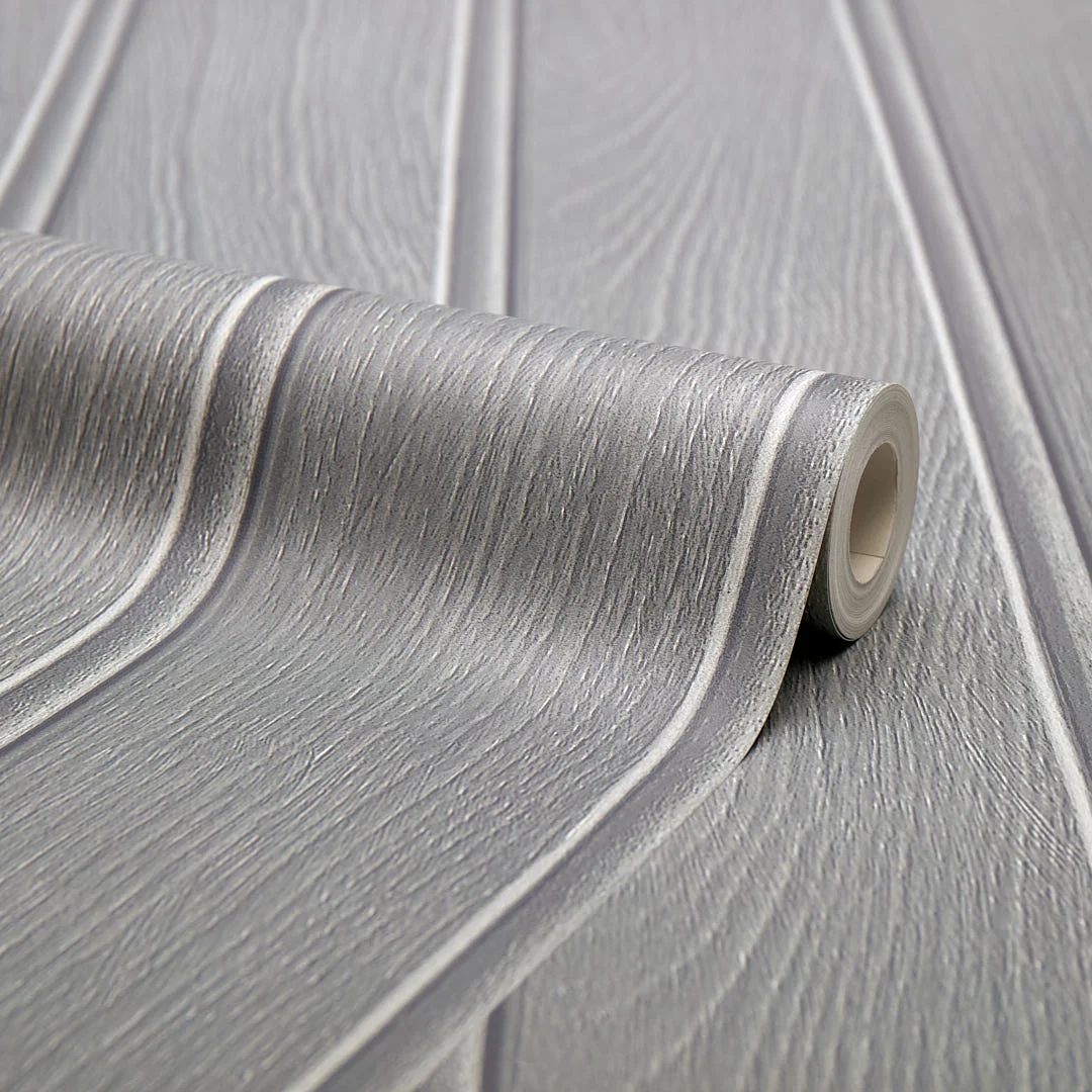 Beadboard Panel Wallpaper in Silver Grey - Image 4