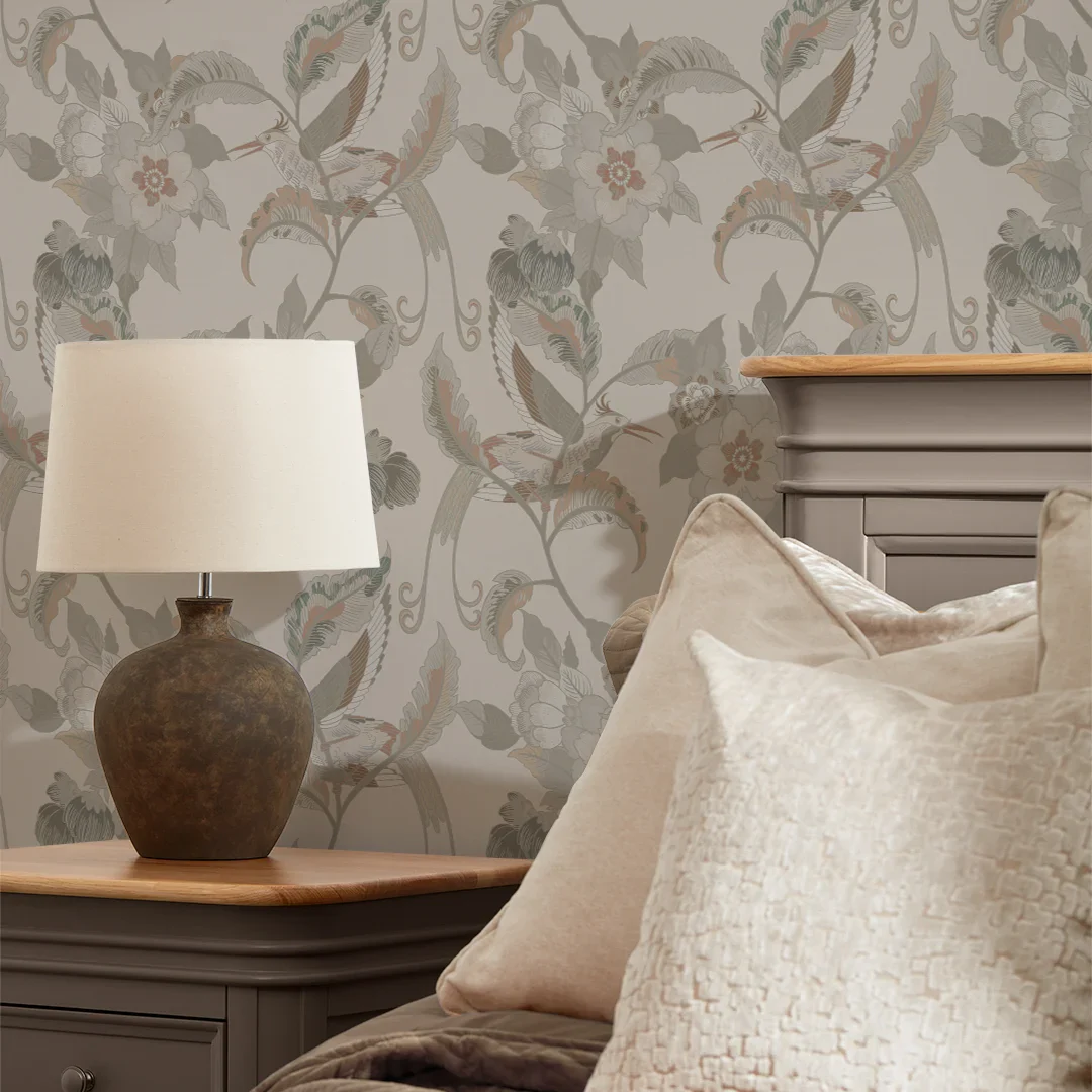 Beautiful Birds Wallpaper in Warm Neutrals - Image 3