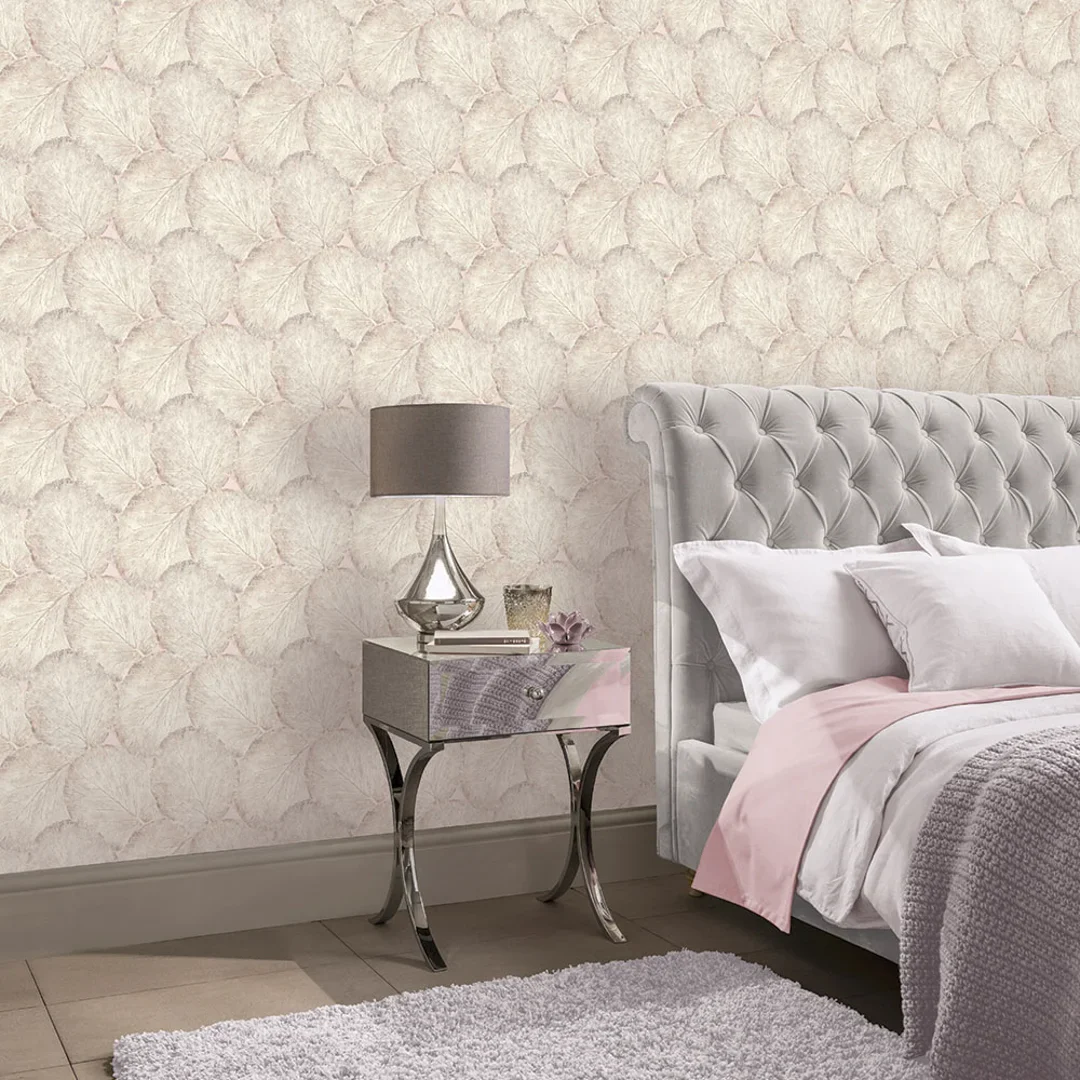 Beech Leaf Wallpaper in Blush - Image 2