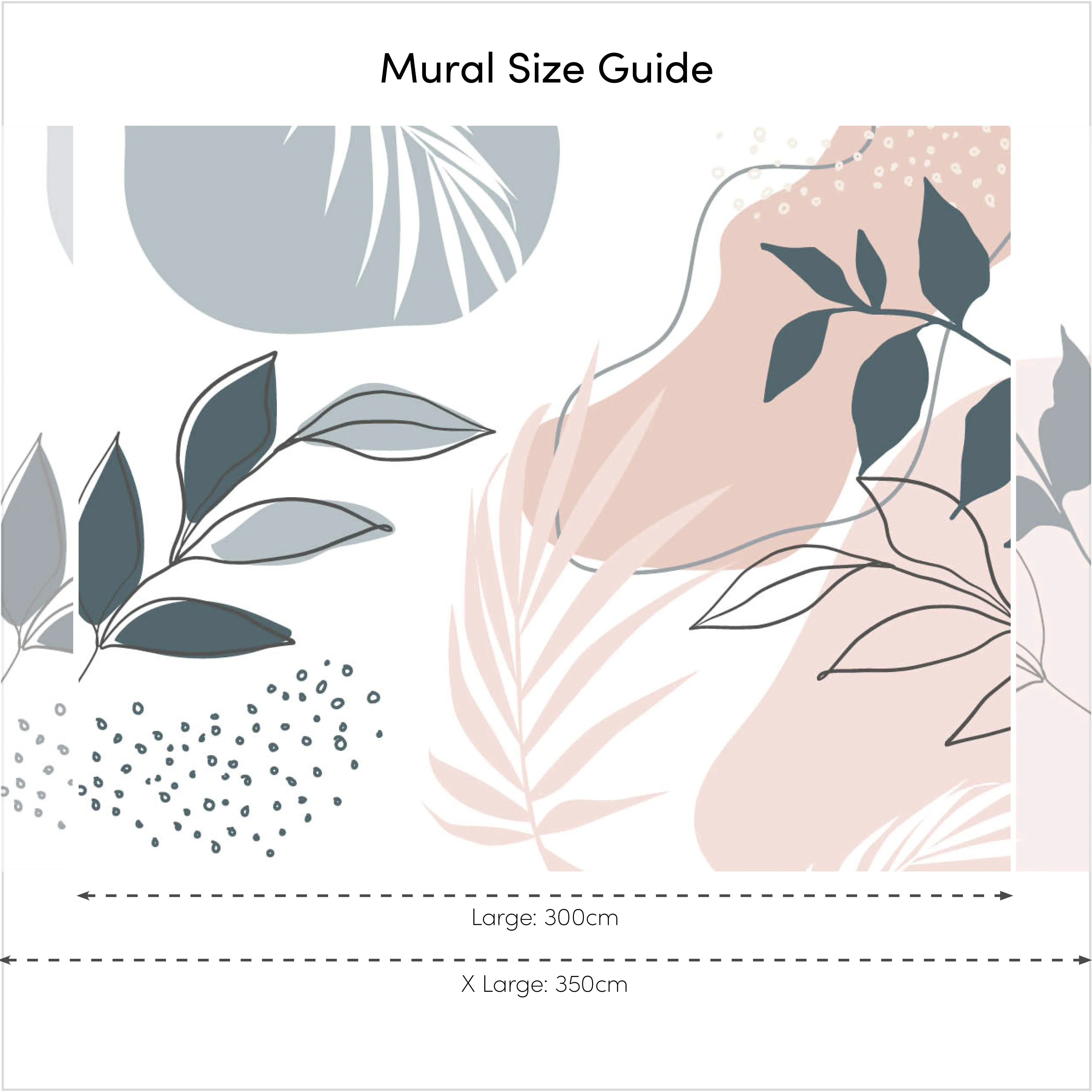 Boho Botanicals Full Wall Mural in Pink and Teal - Image 3