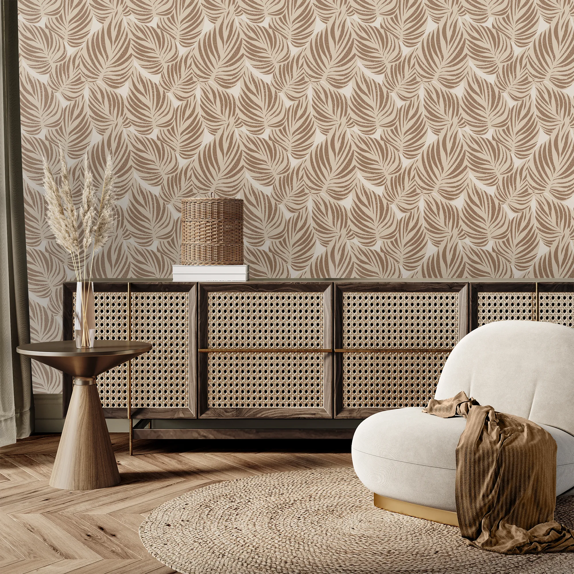 Broad Leaf Wallpaper in Mocha - Image 2
