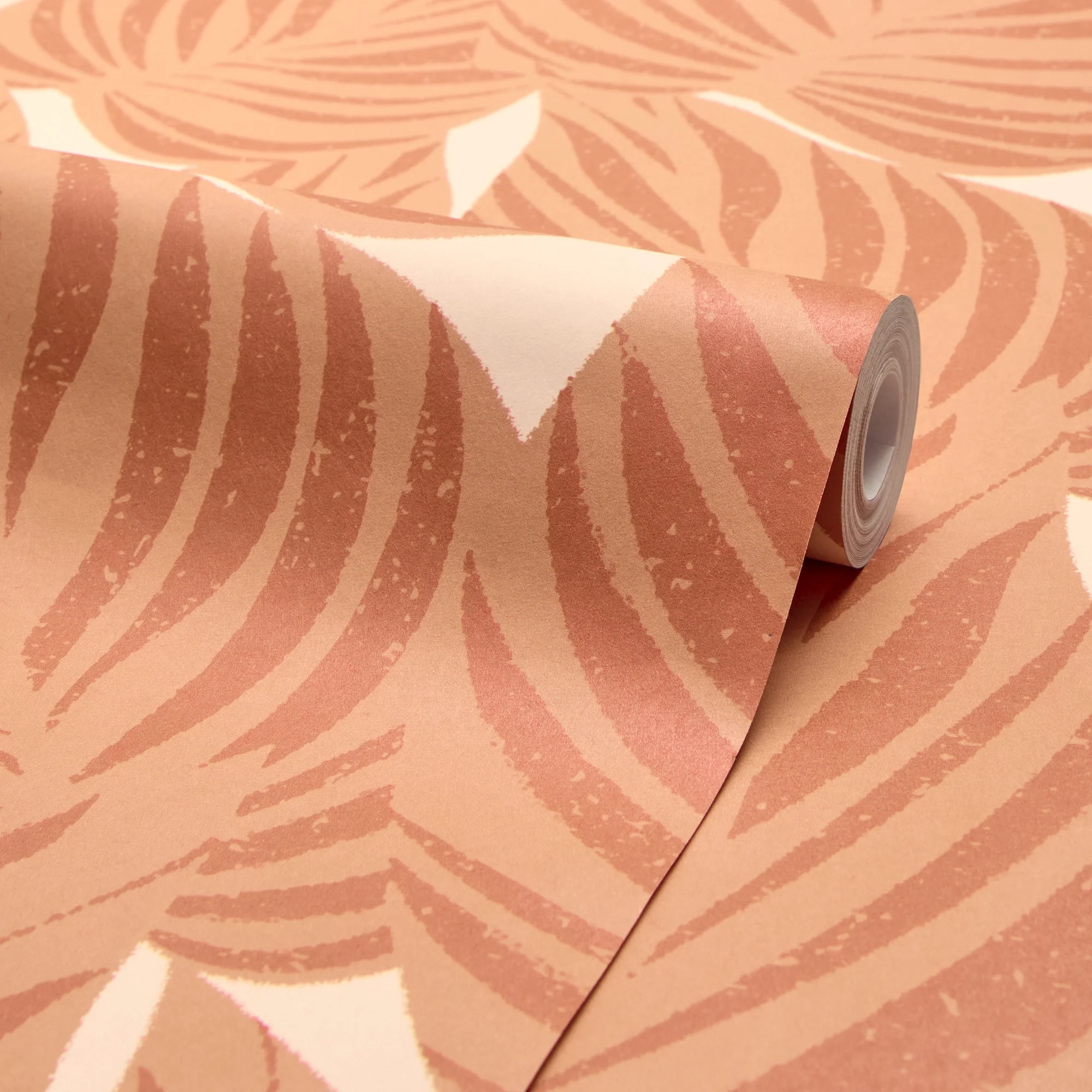 Broad Leaf Wallpaper in Terracotta on Cream - Image 4