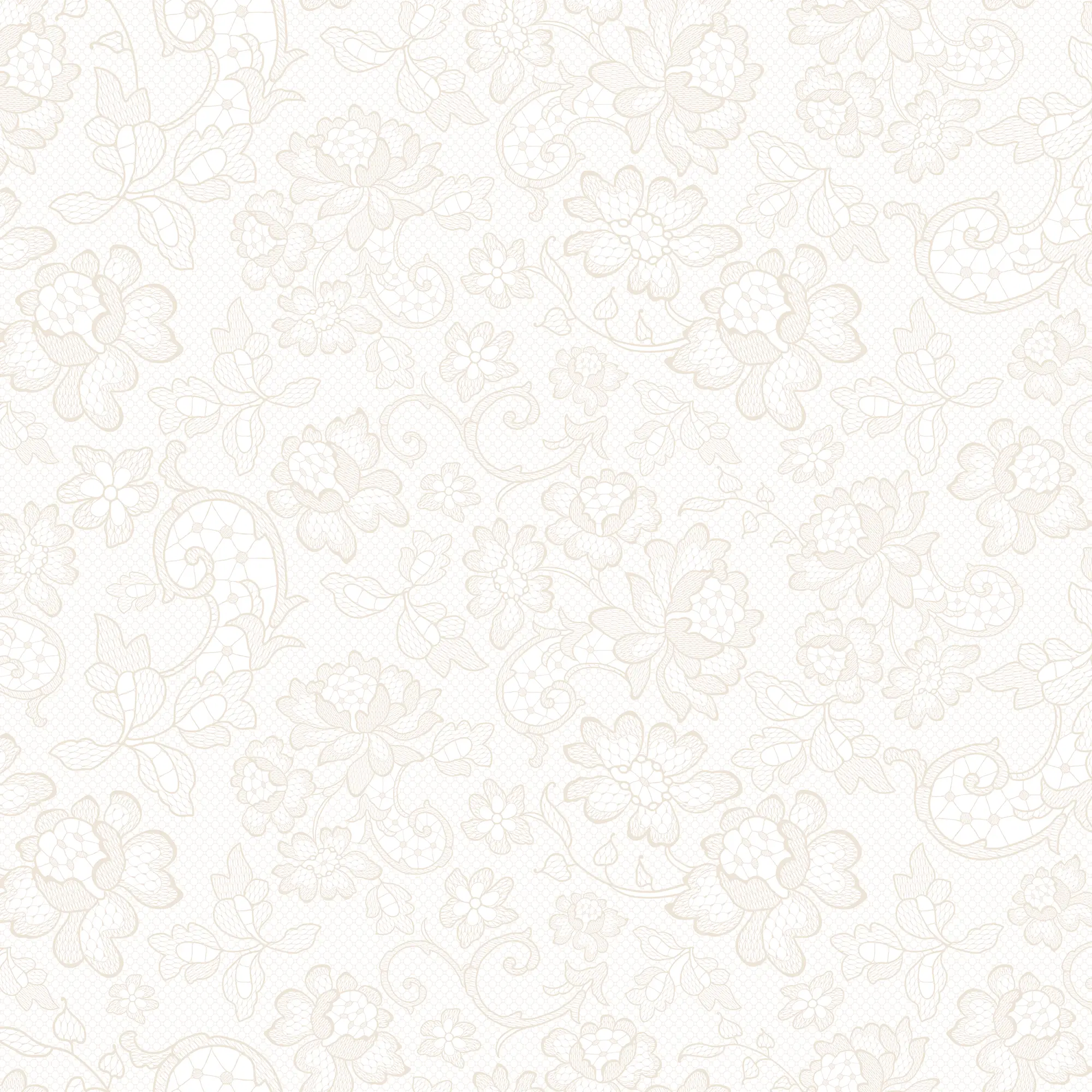 Brussels Lace Wallpaper in Cream