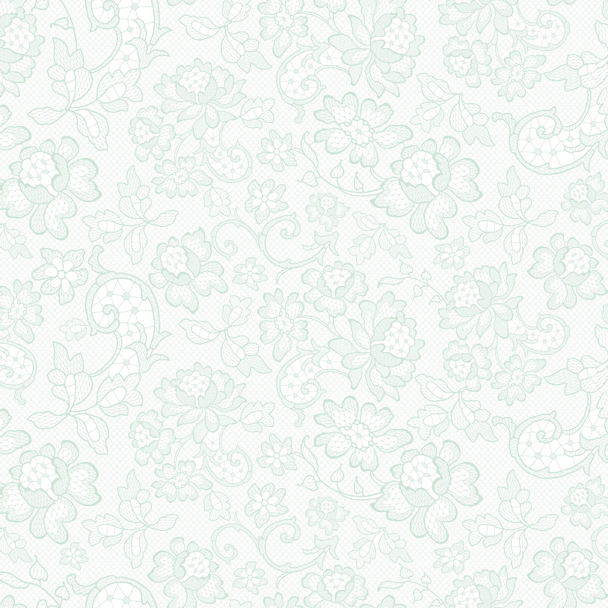 Brussels Lace Wallpaper in Mint