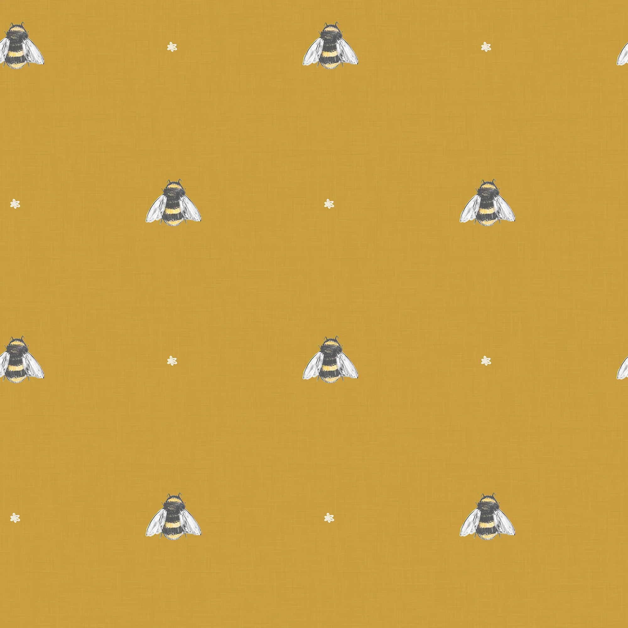 Bumble Bee Wallpaper in Mustard