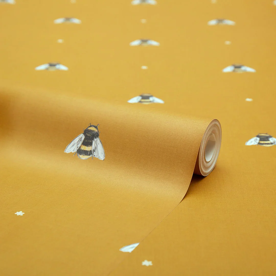 Bumble Bee Wallpaper in Mustard - Image 4