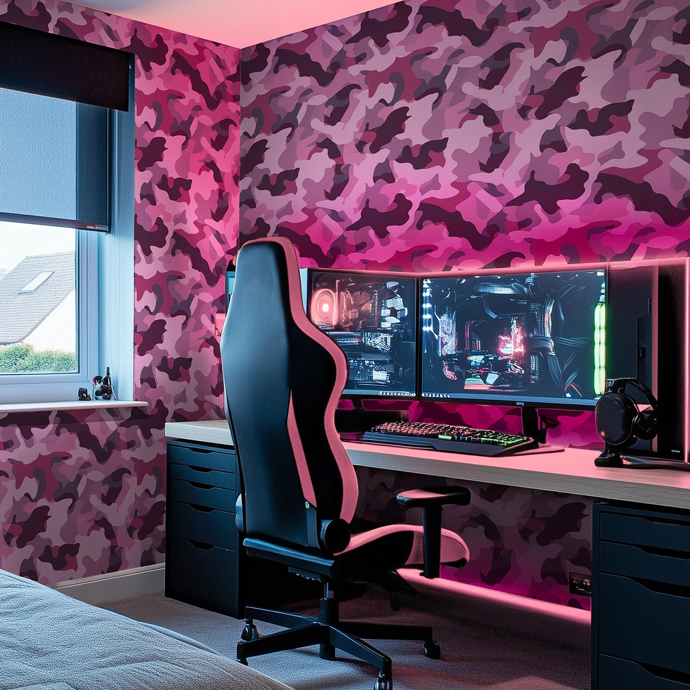 Camouflage Wallpaper in Purple - Image 3
