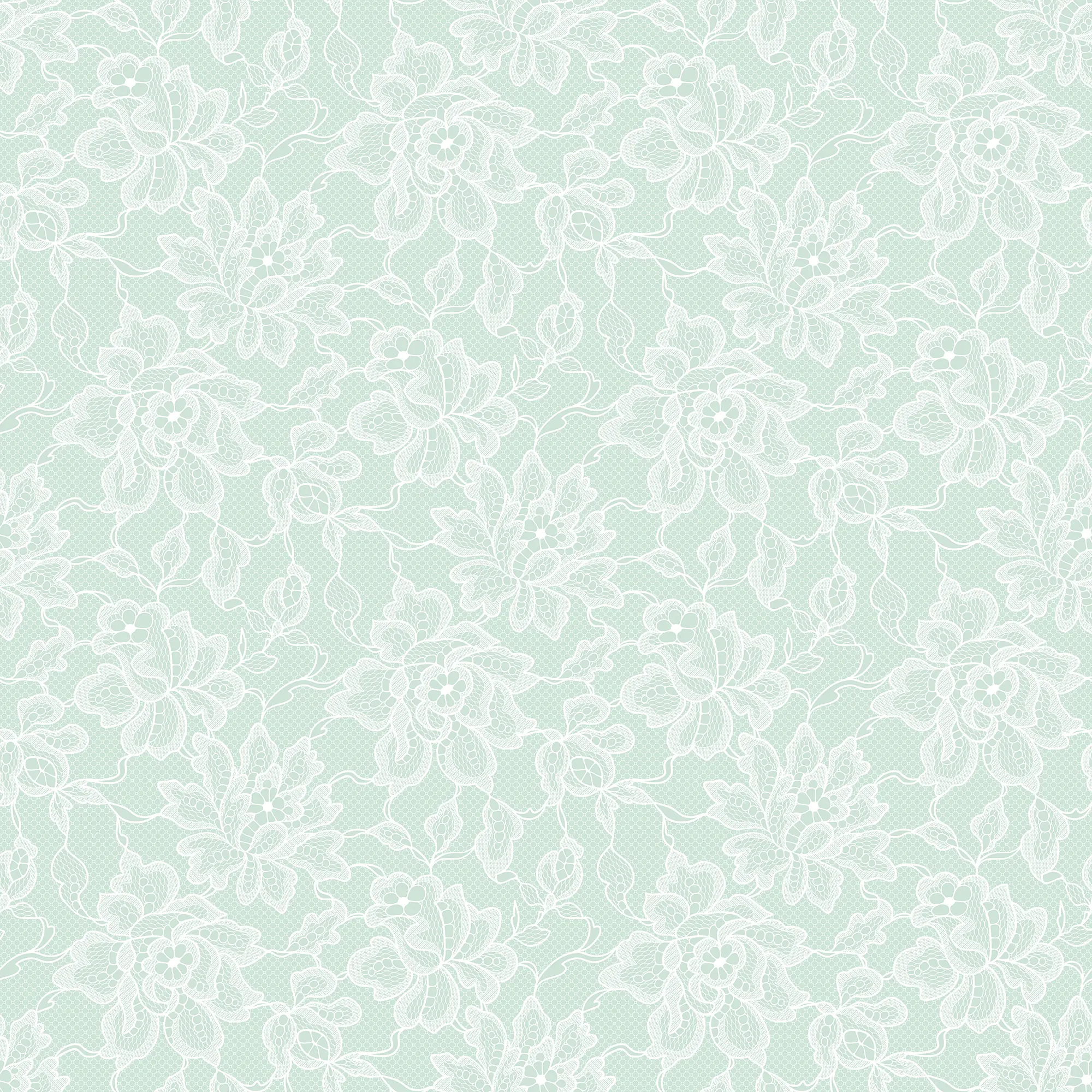 Chantilly Lace Wallpaper in Mint