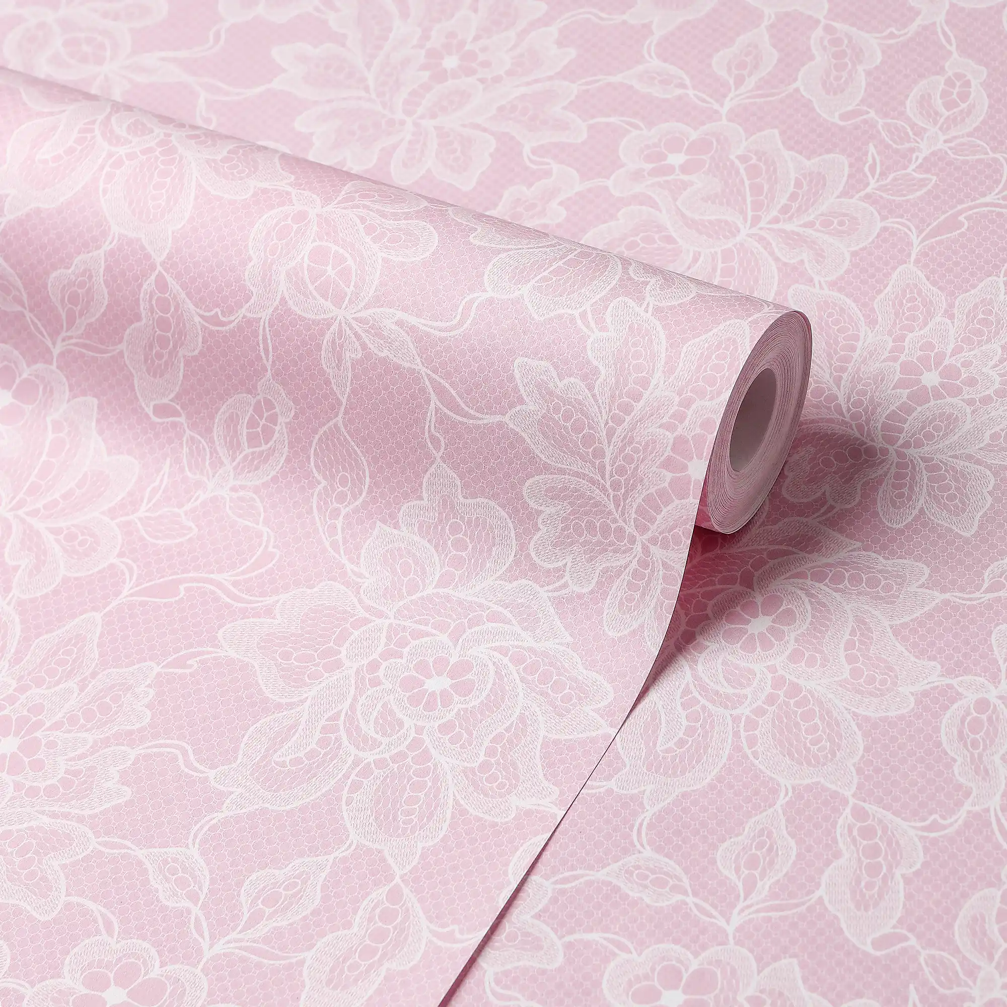 Chantilly Lace Wallpaper in Pink - Image 5