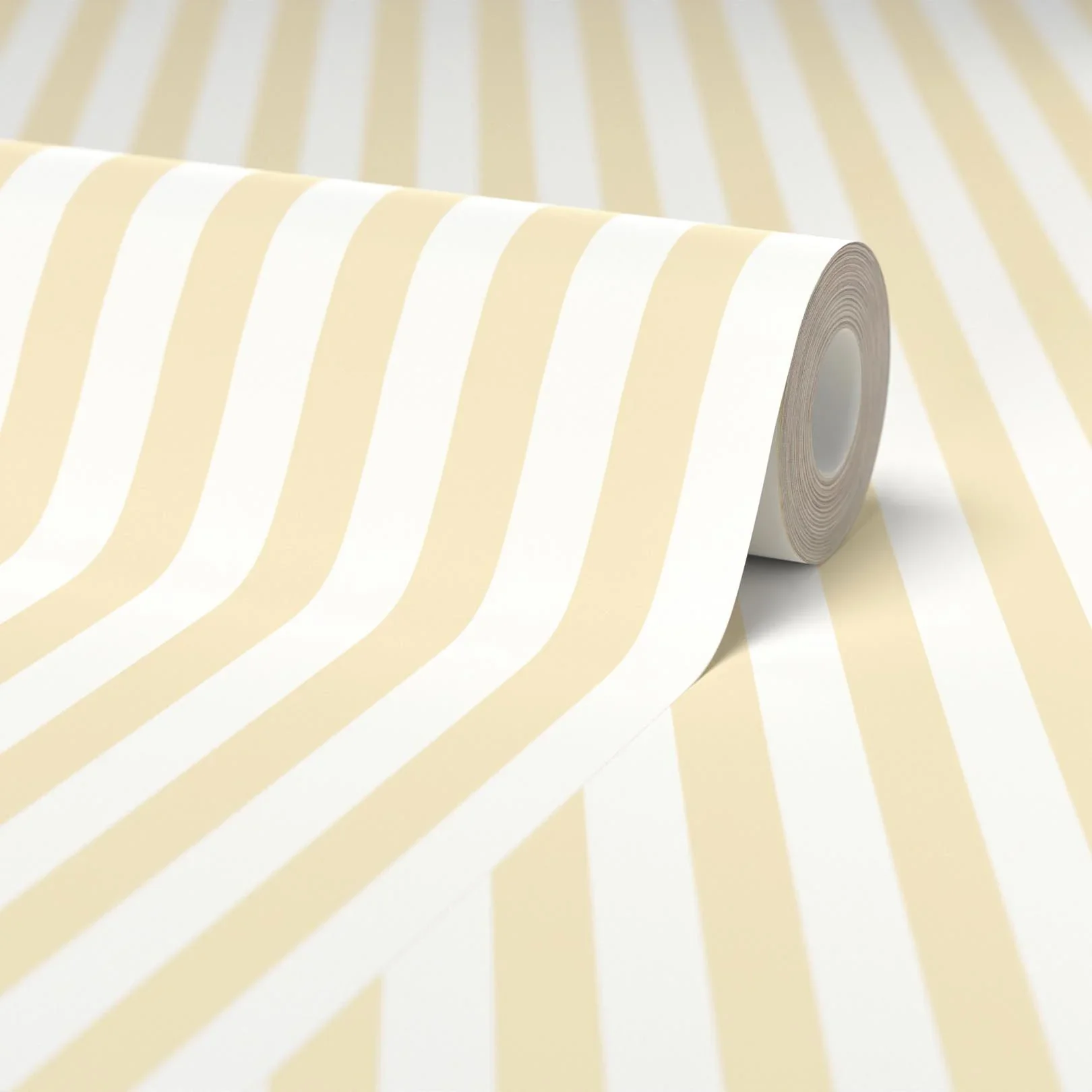 Classic Stripe Wallpaper in Lemon Yellow - Image 4