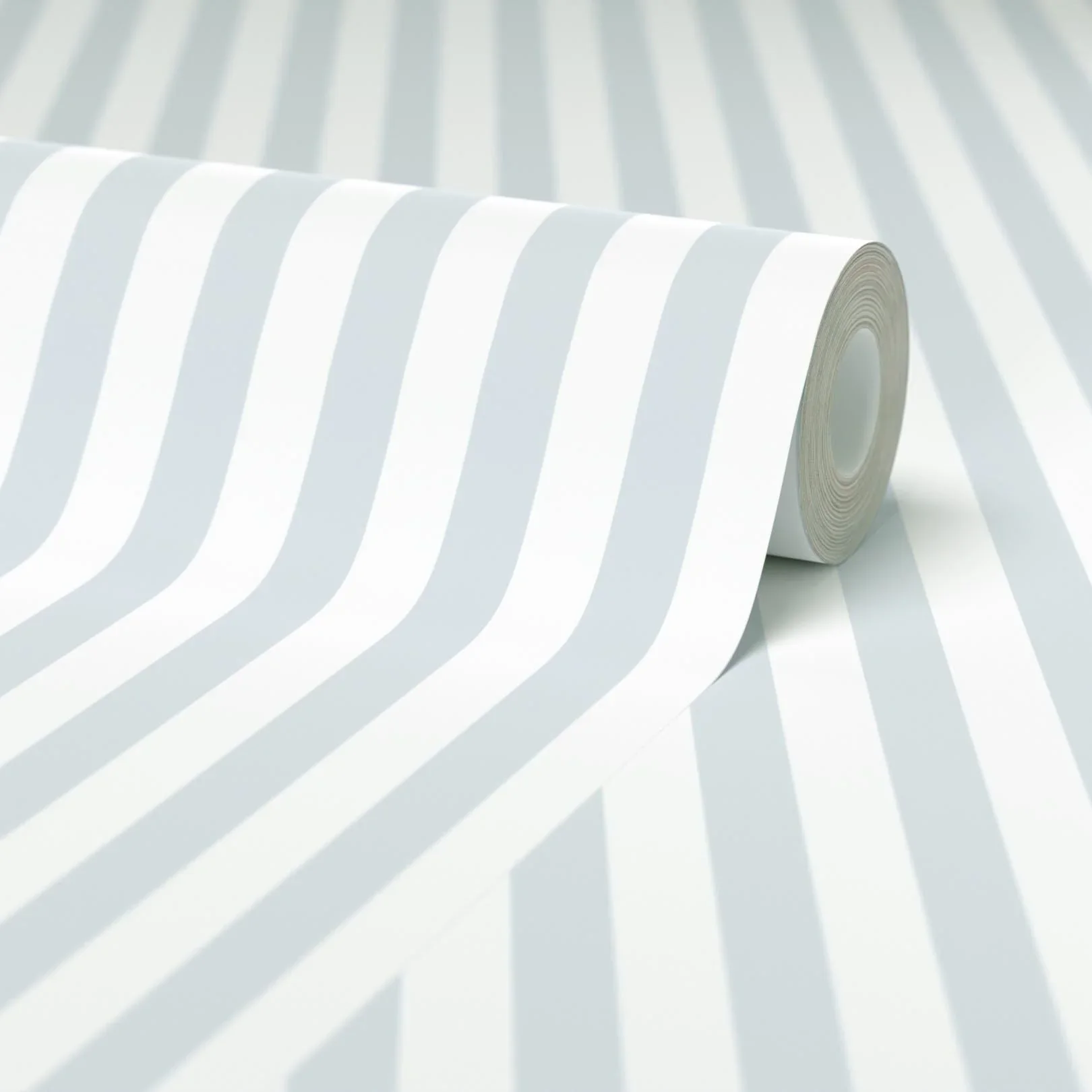 Classic Stripe Wallpaper in Powder Blue - Image 4