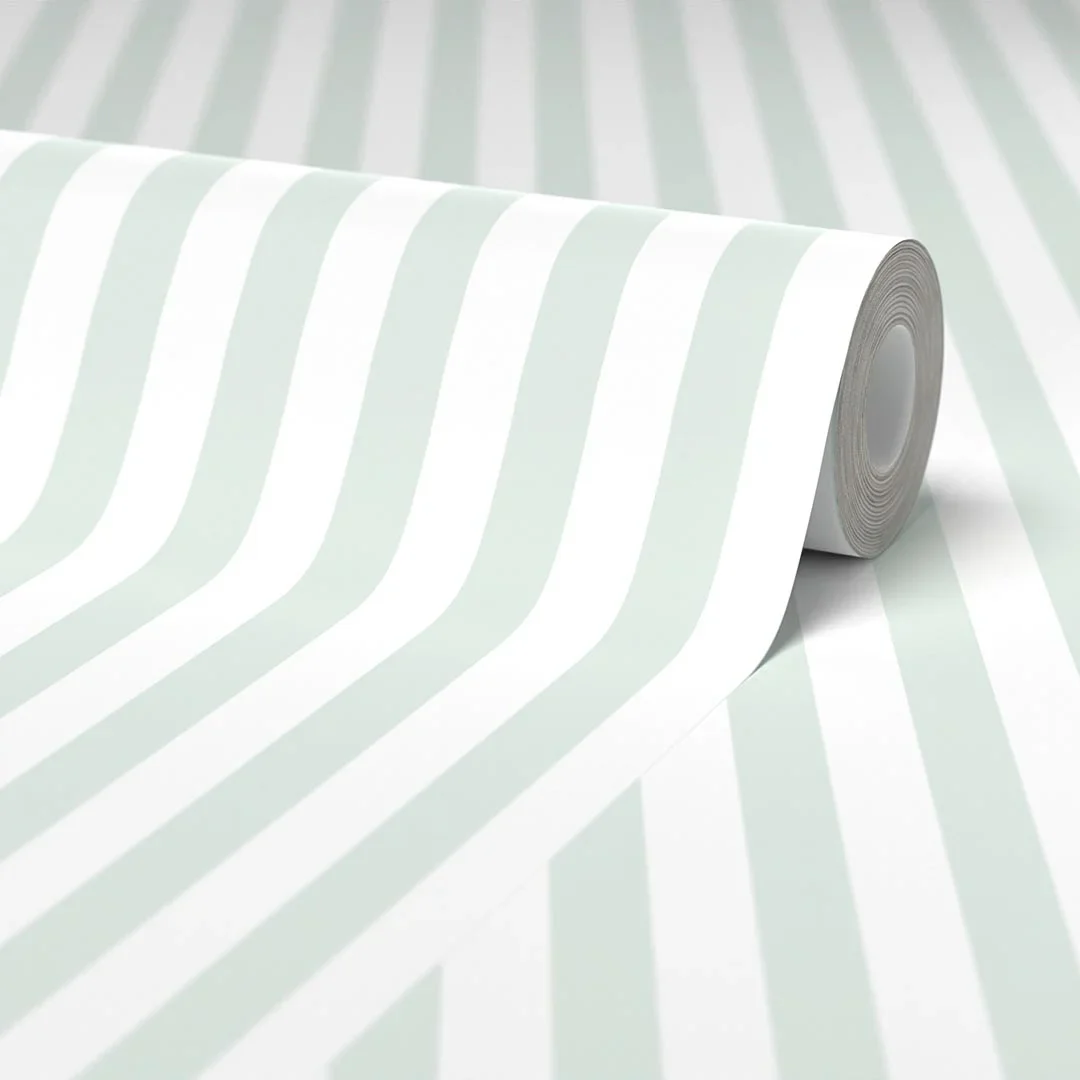 Classic Stripe Wallpaper in Soft Mint - Image 4