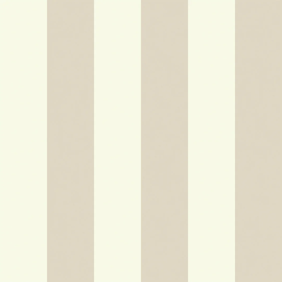 Classic Wide Stripe Wallpaper in Magnolia and Sandstone