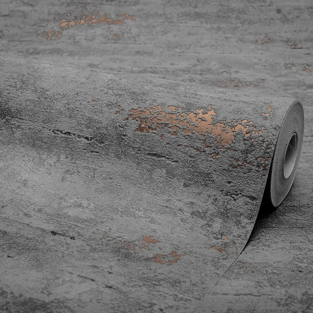 Cobalt Industrial Metallic Wallpaper in Dark Grey - Image 4