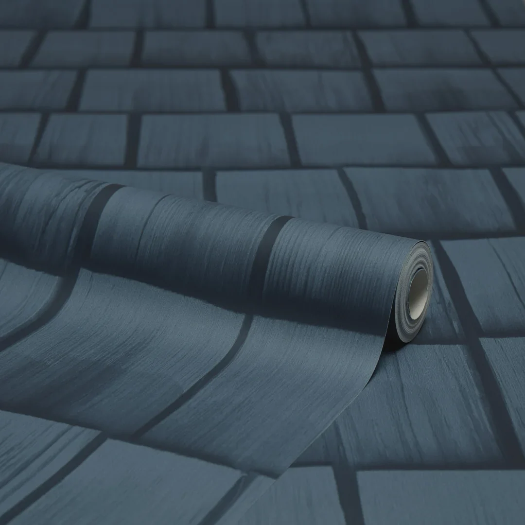 Colorado Wood Tile Wallpaper in Navy - Image 4