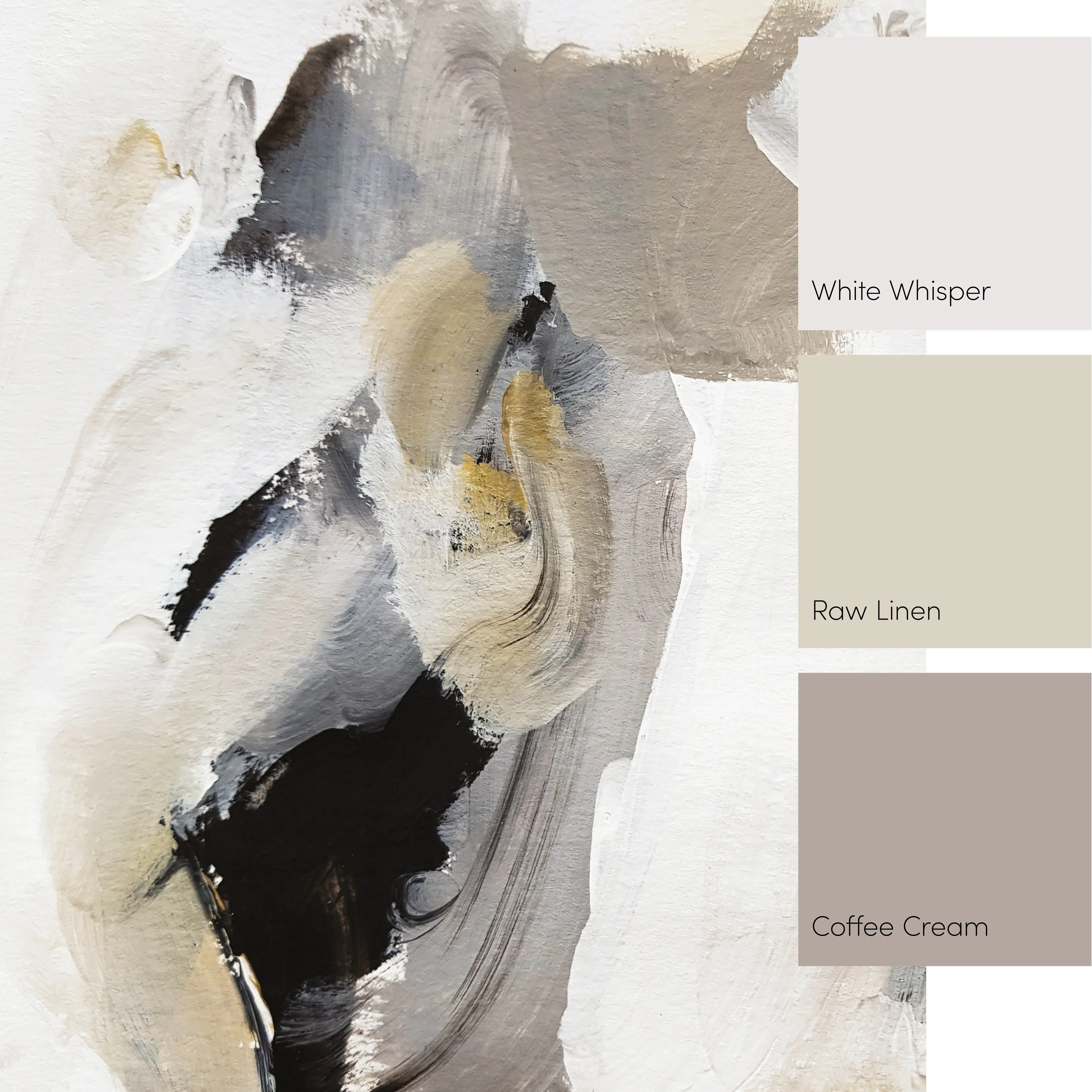 Contemporary Full Wall Art Mural in Charcoal, Stone and White - Image 3