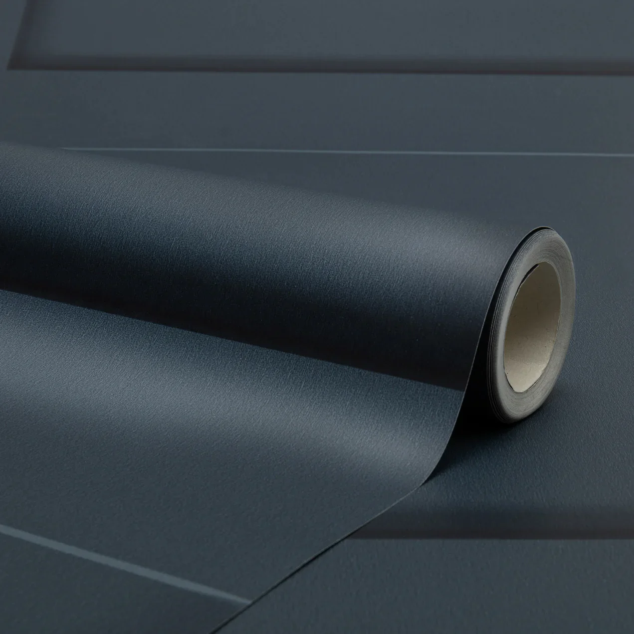 Contemporary Wood Panel Wallpaper in Navy Blue - Image 4