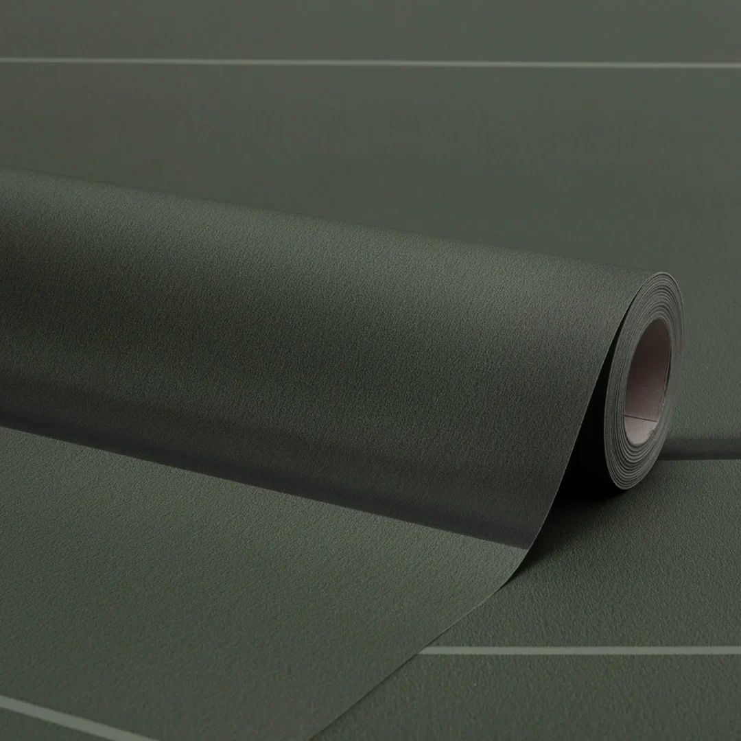 Contemporary Wood Panel Wallpaper in Olive Green - Image 4