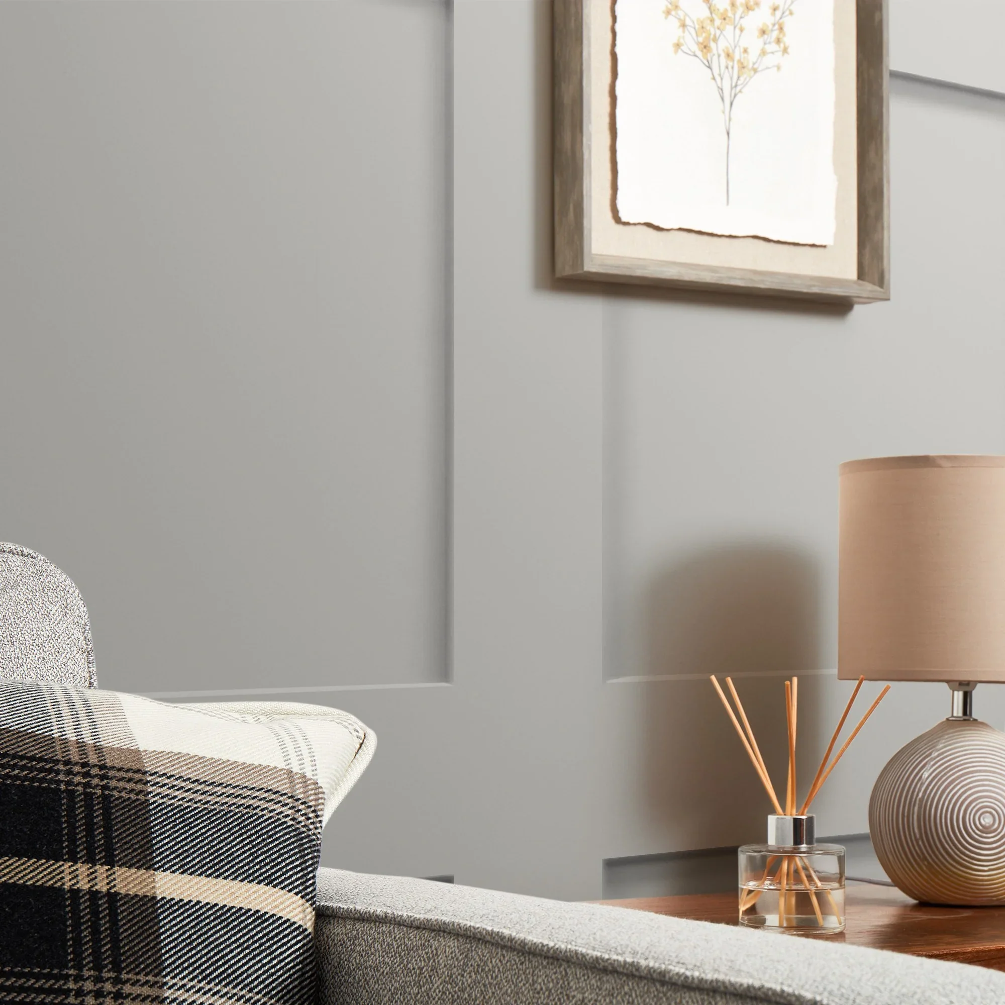 Contemporary Wood Panel Wallpaper in Soft Grey - Image 3