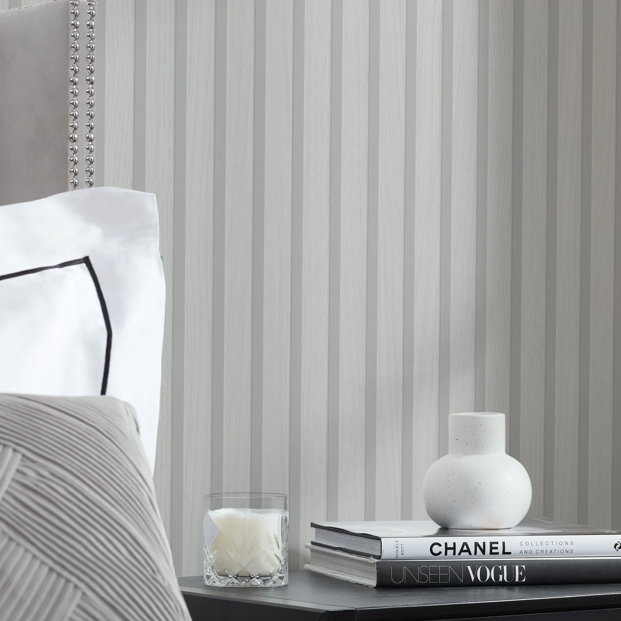 Contemporary Wood Slat Silvery Grey - Image 3
