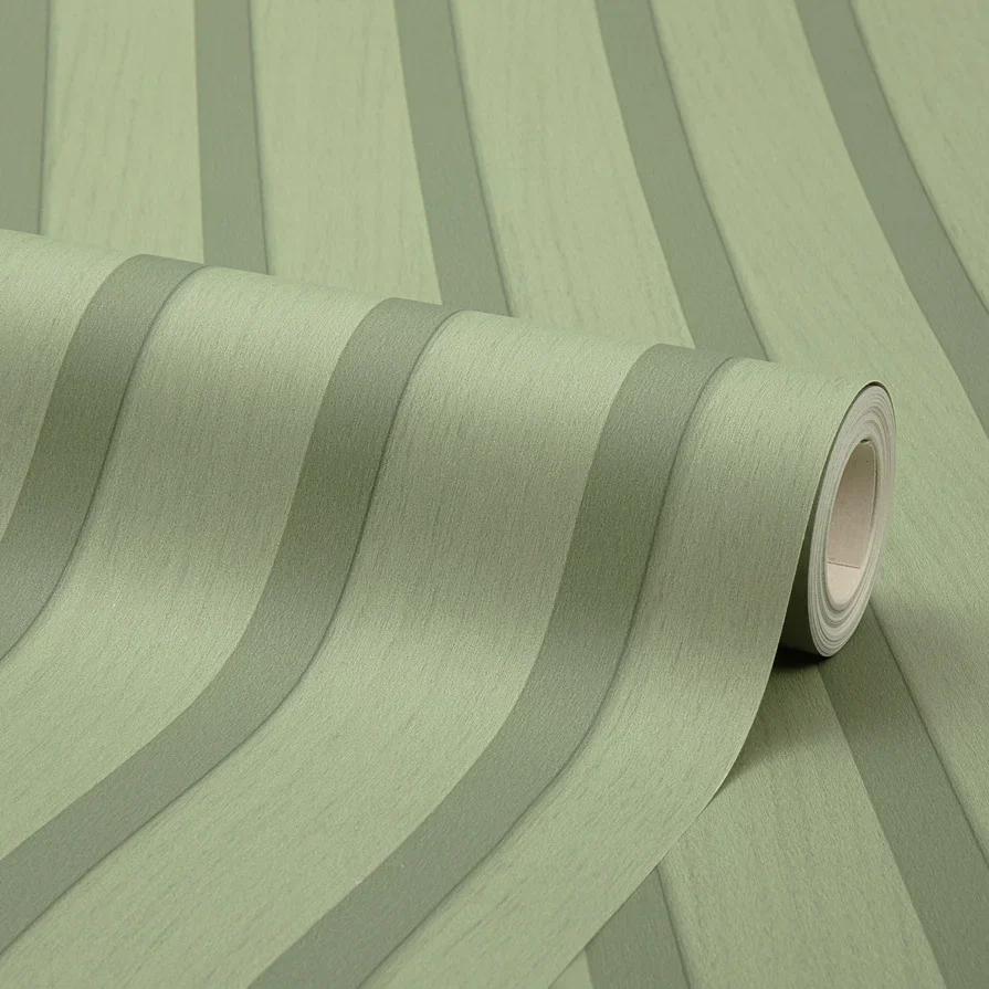 Contemporary Wood Slat Wallpaper in Green - Image 4