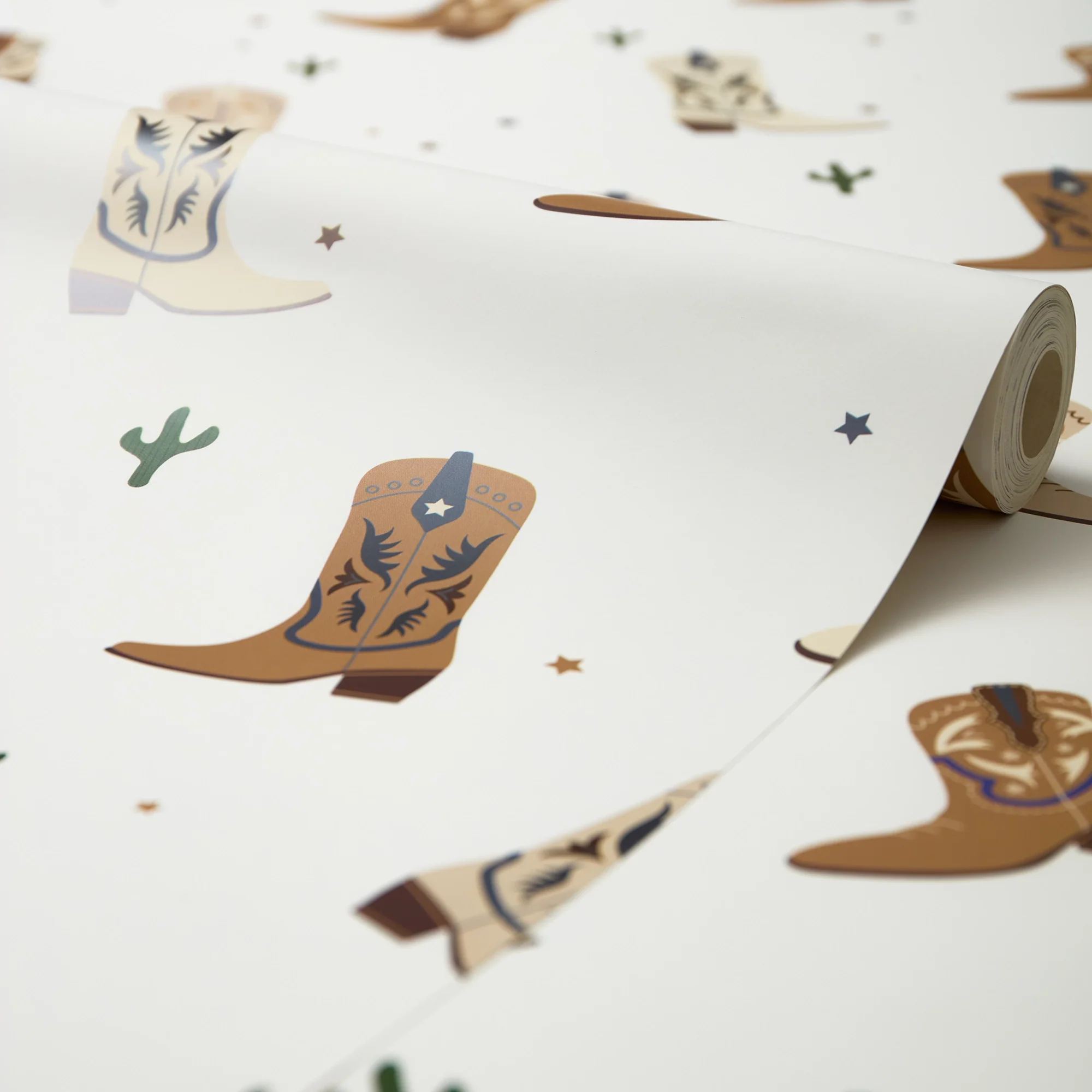 Cowboy Boot Wallpaper in Brown - Image 4