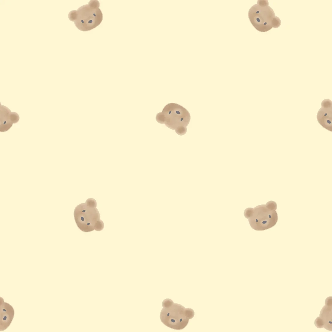 Cozy Bear Wallpaper in Lemon Yellow
