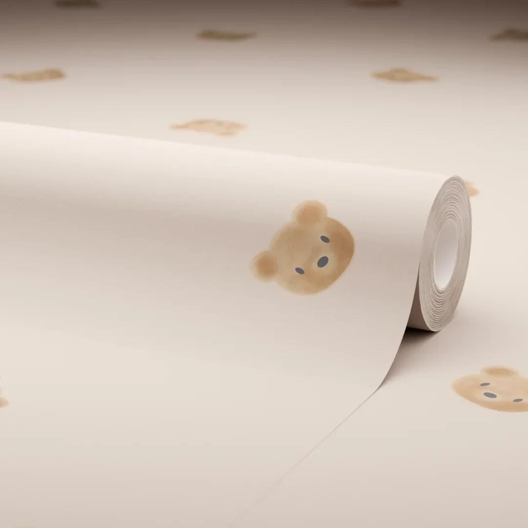 Cozy Bear Wallpaper in Stone - Image 4