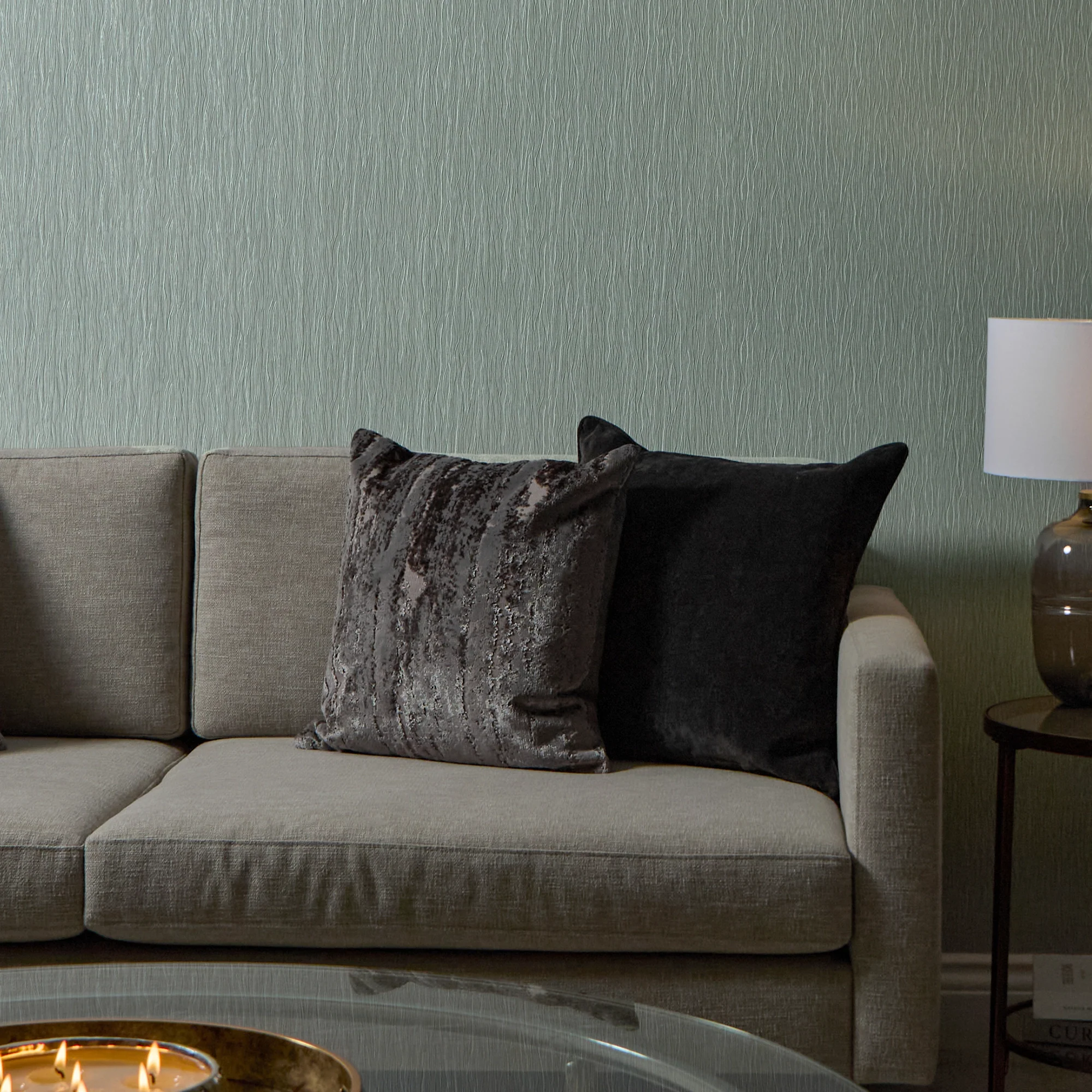 Crushed Silk Wallpaper in Duck Egg - Image 2