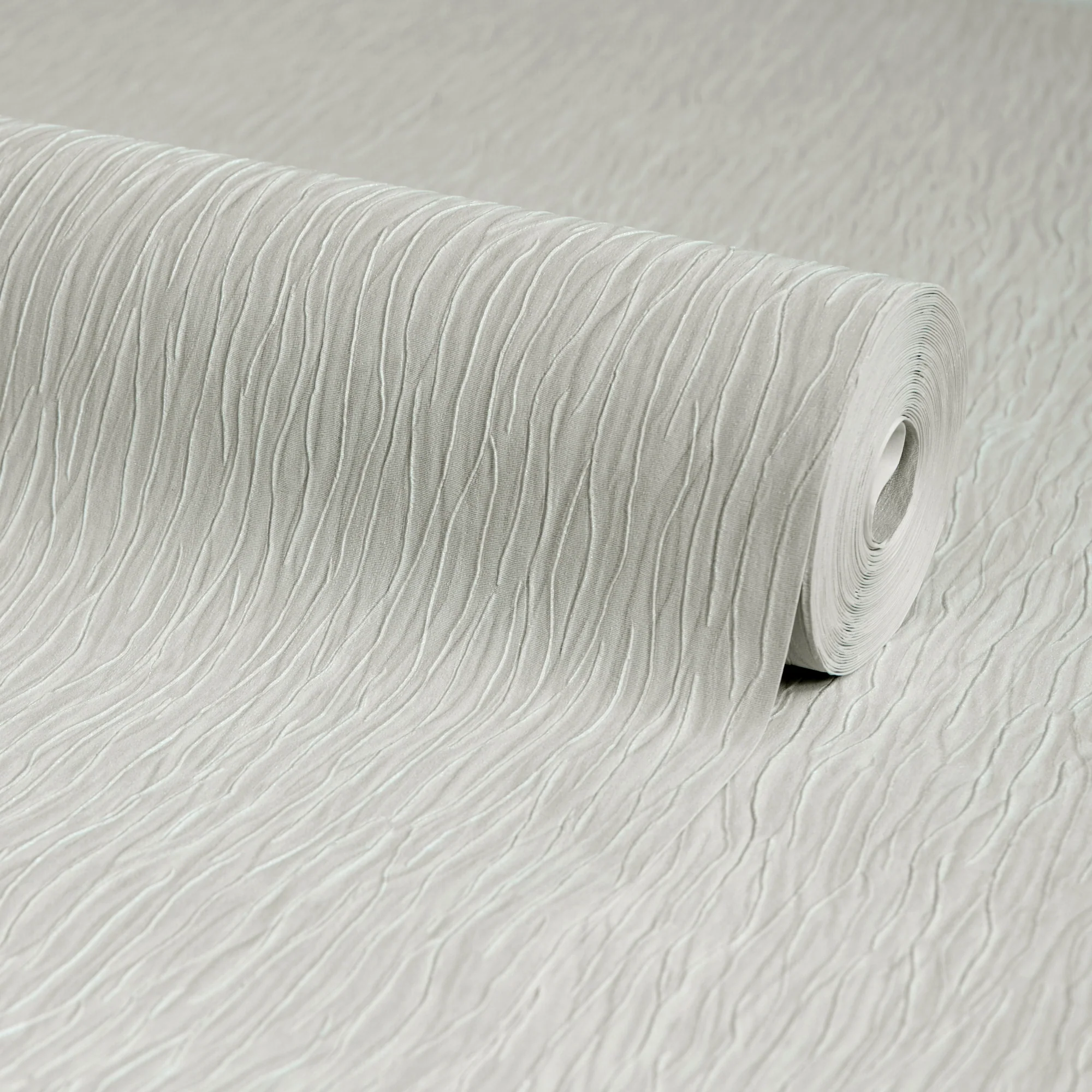 Crushed Silk Wallpaper in Light Grey - Image 4