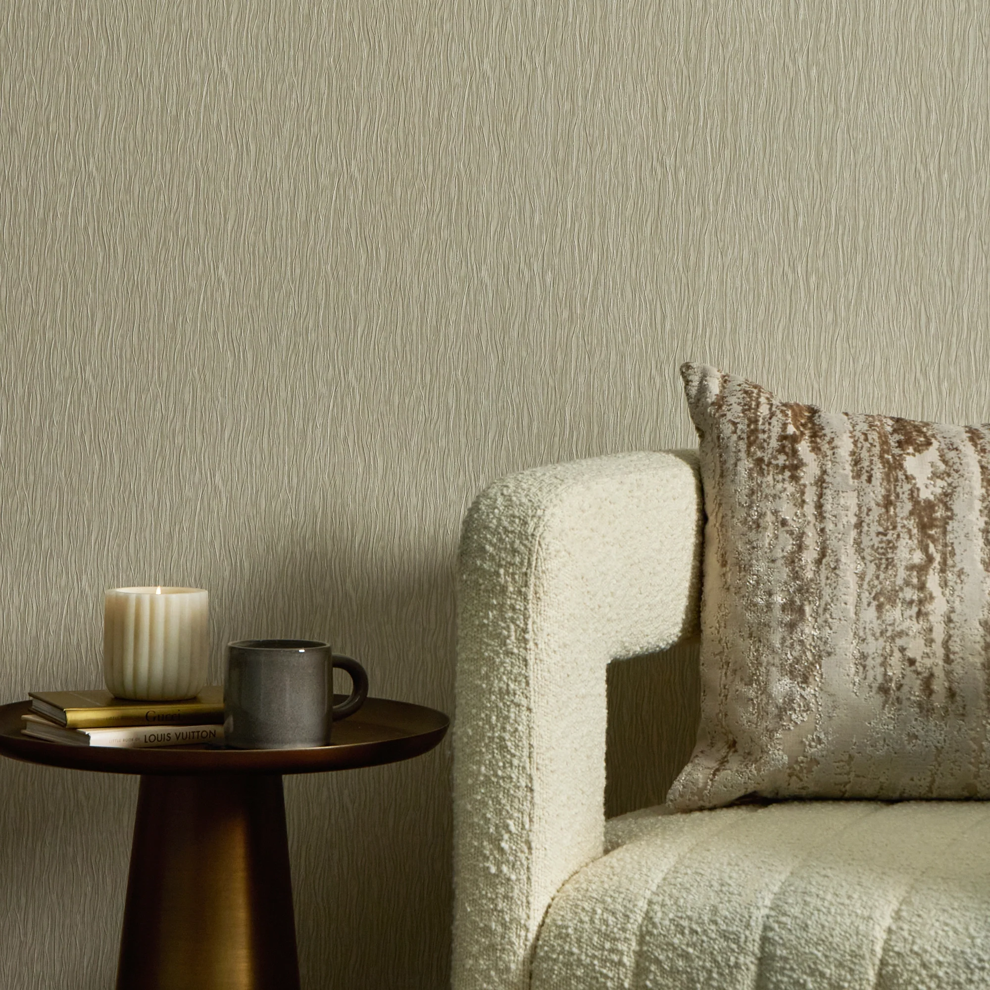 Crushed Silk Wallpaper in Natural - Image 3