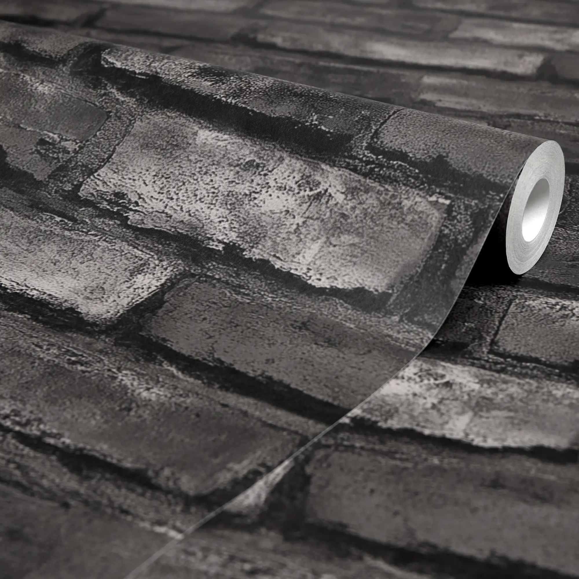Deansgate Brick Wallpaper in Dark Grey - Image 4