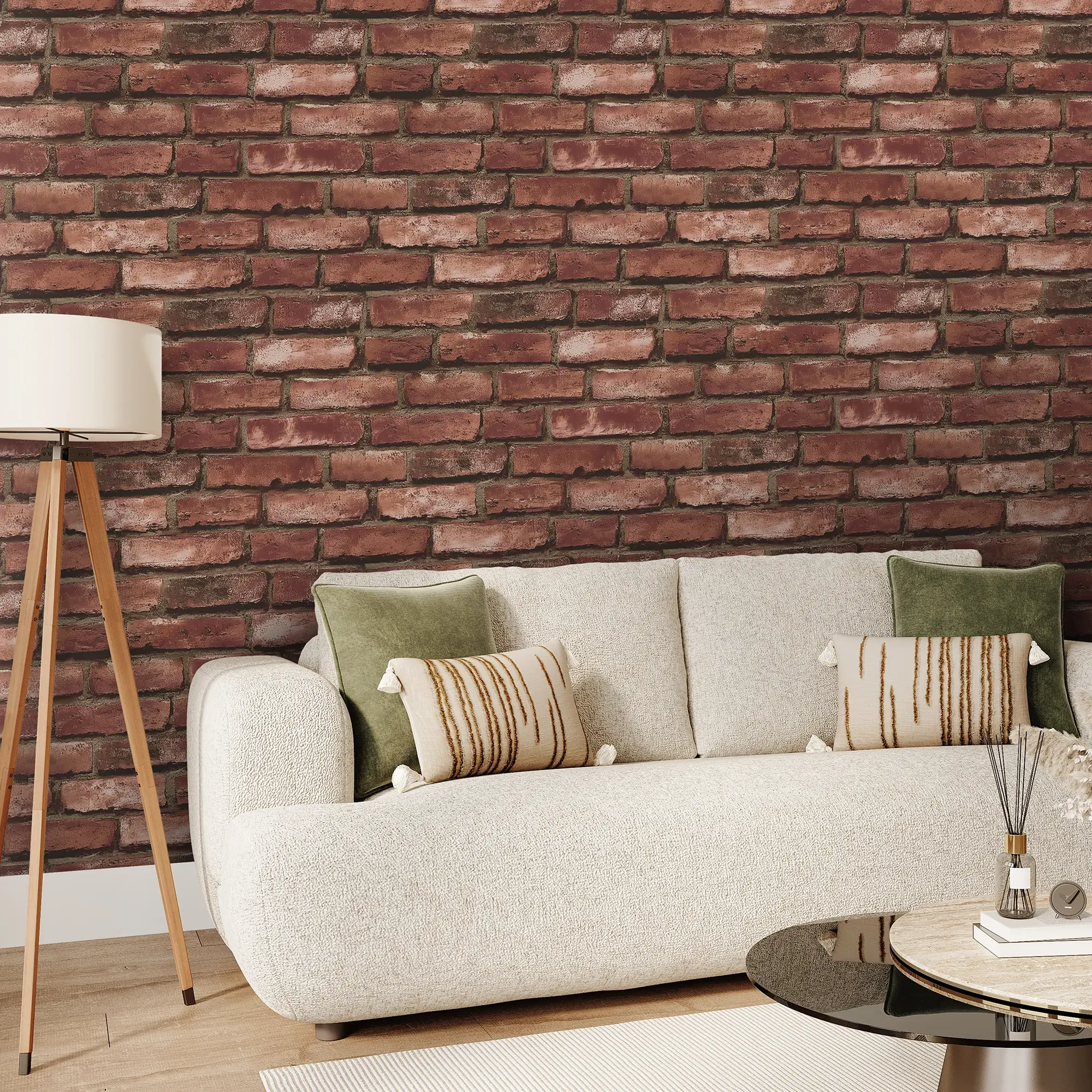 Deansgate Brick Wallpaper in Red - Image 2