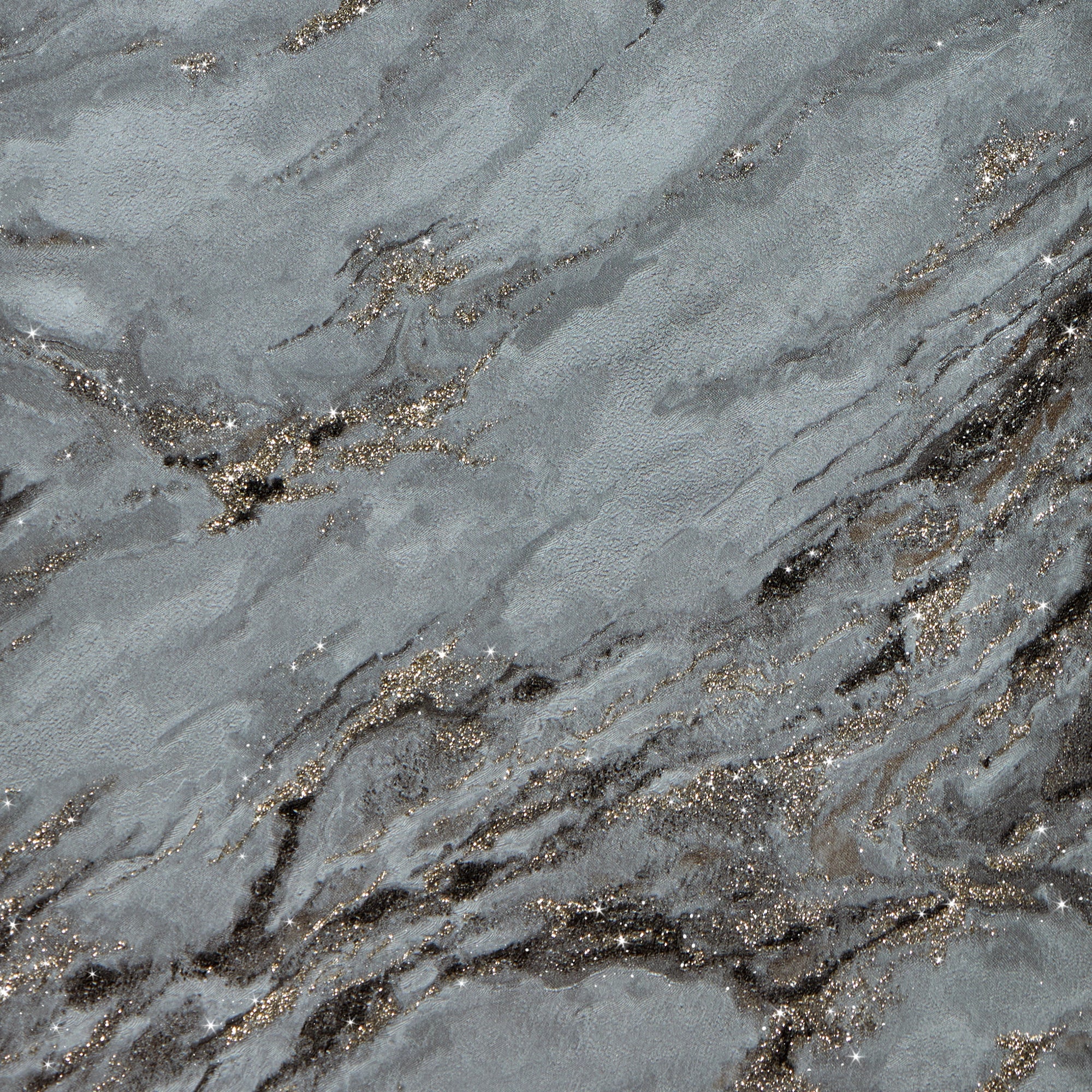 Decadence Wallpaper in Grey and Charcoal with Gold Glitter