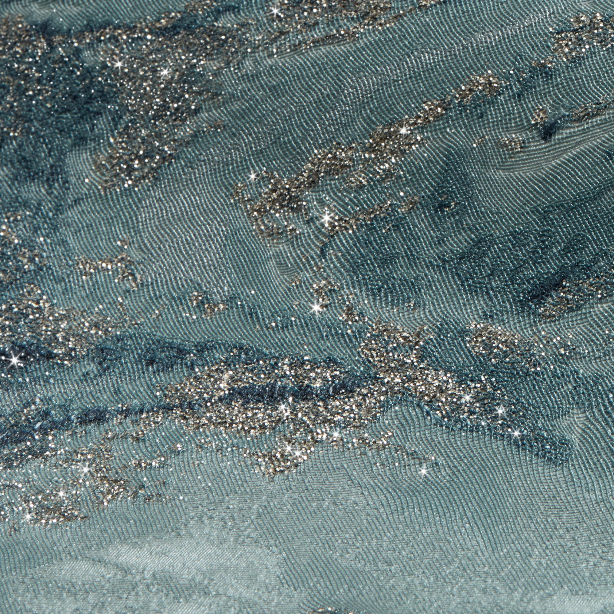 Decadence Wallpaper in Teal and Blue with Gold Glitter - Image 5