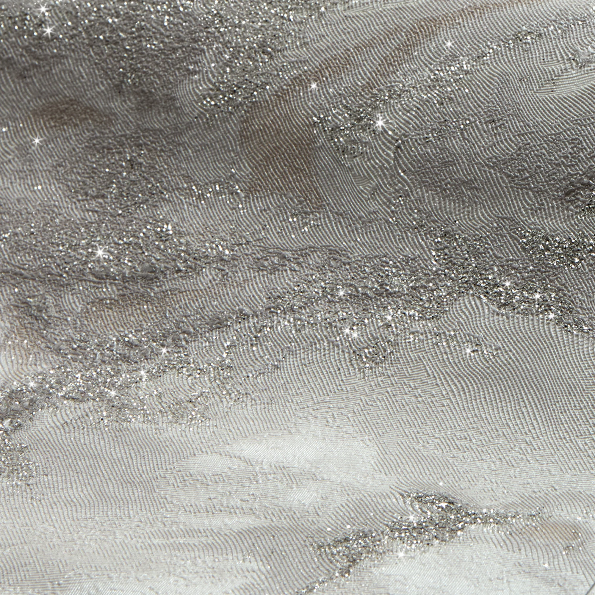 Decadence Wallpaper in White and Grey with Silver Glitter - Image 5