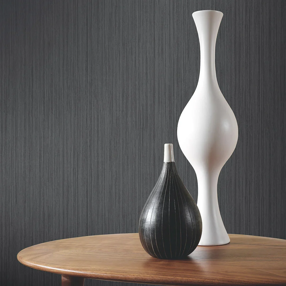 Diamond Plain Wallpaper in Black - Image 3