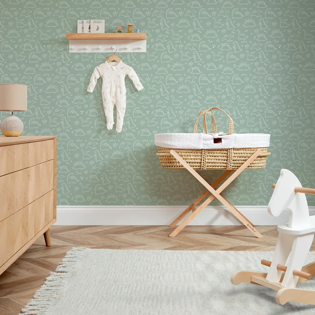 Dinky Dinos Wallpaper in Sage Green - Image 2